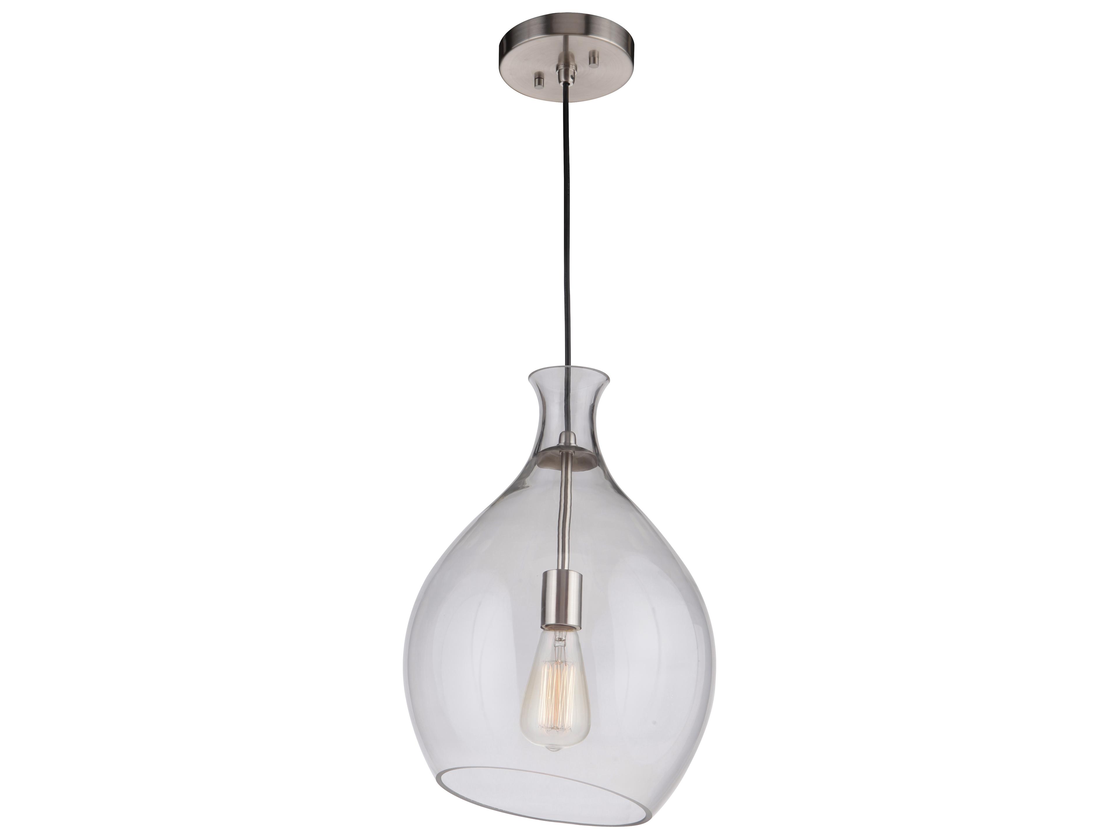 Craftmade 1-Light Brushed Polished Nickel Glass Mini Pendant