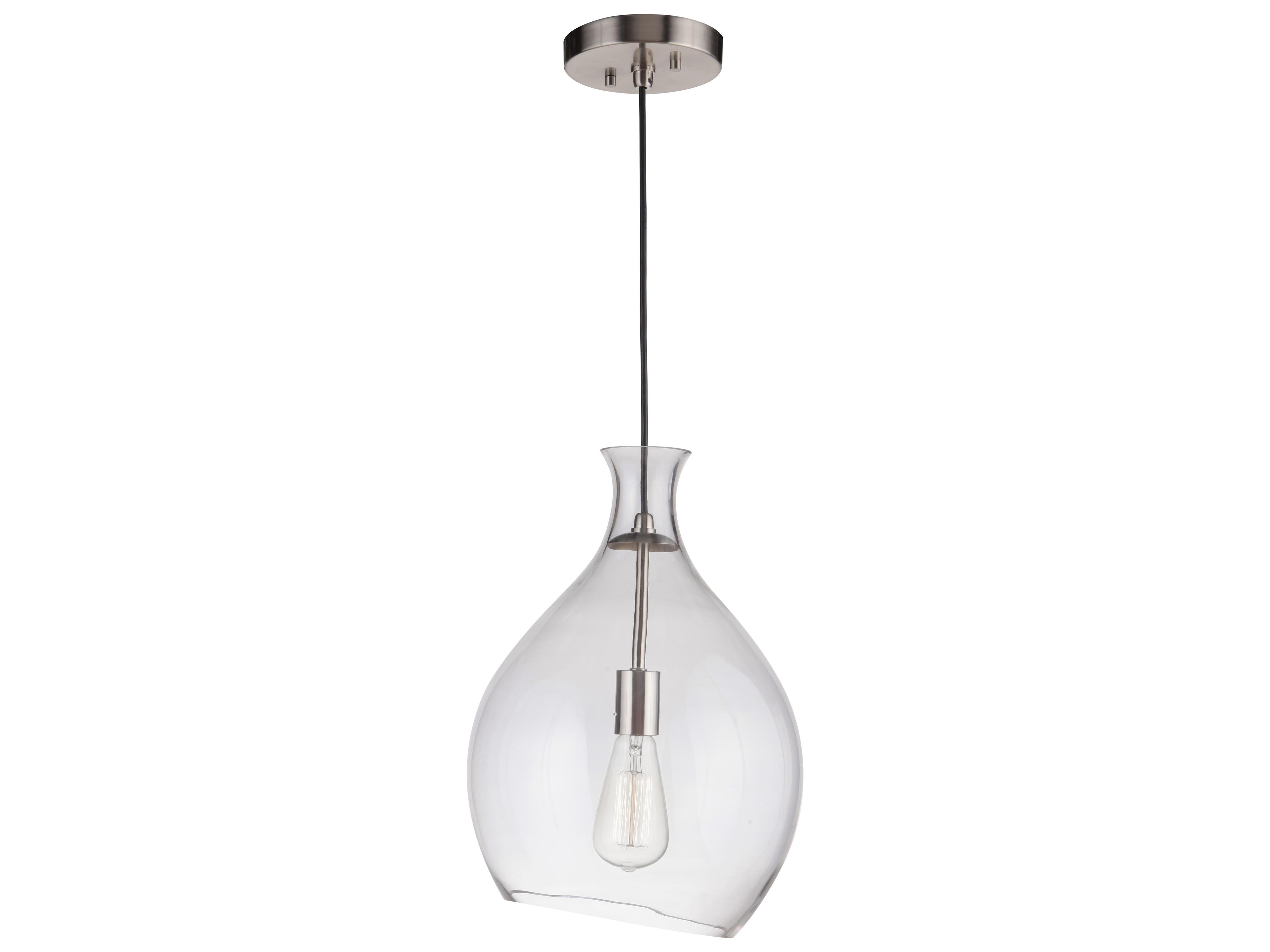 Craftmade 1-Light Brushed Polished Nickel Glass Mini Pendant