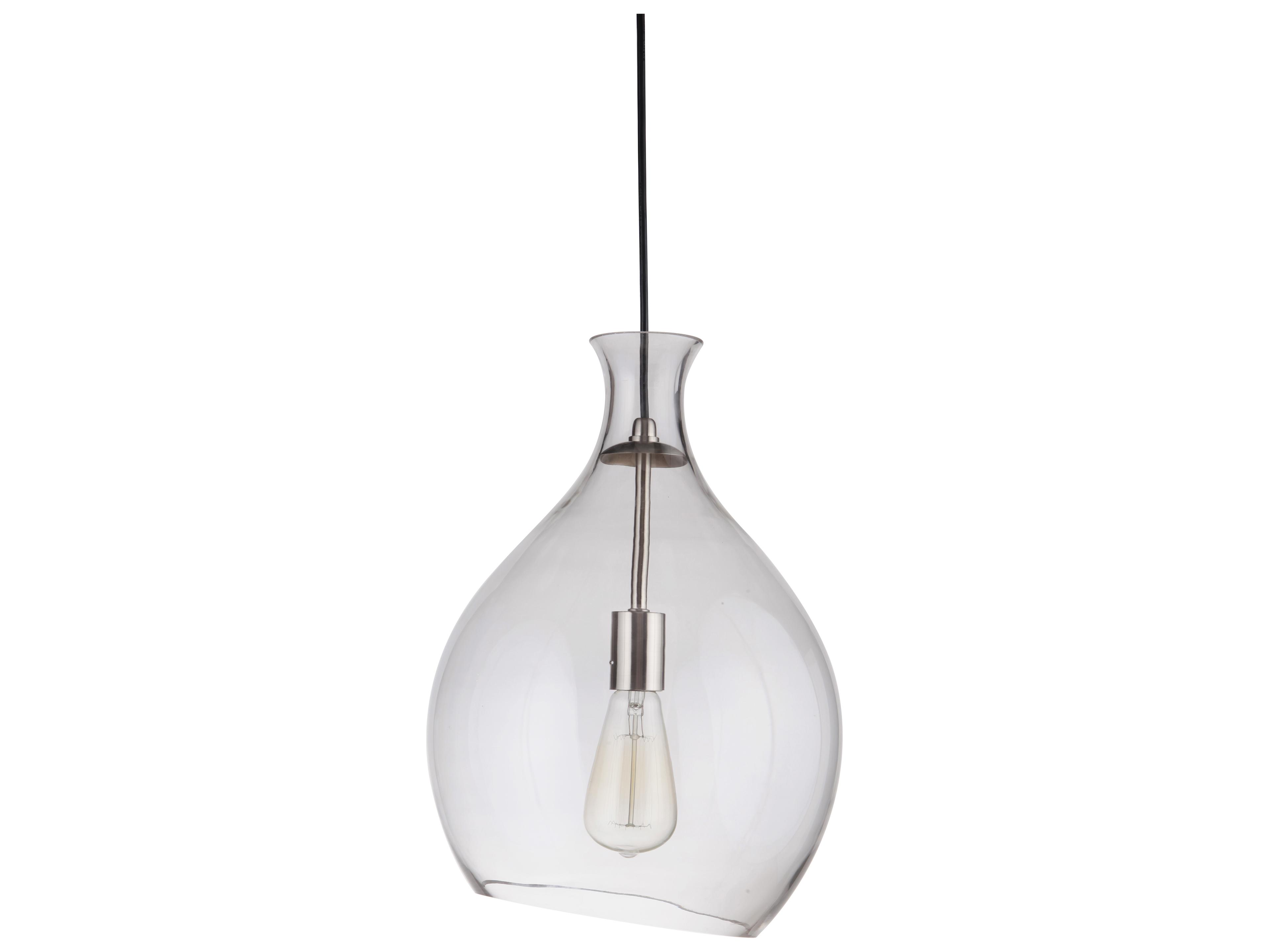 Craftmade 1-Light Brushed Polished Nickel Glass Mini Pendant