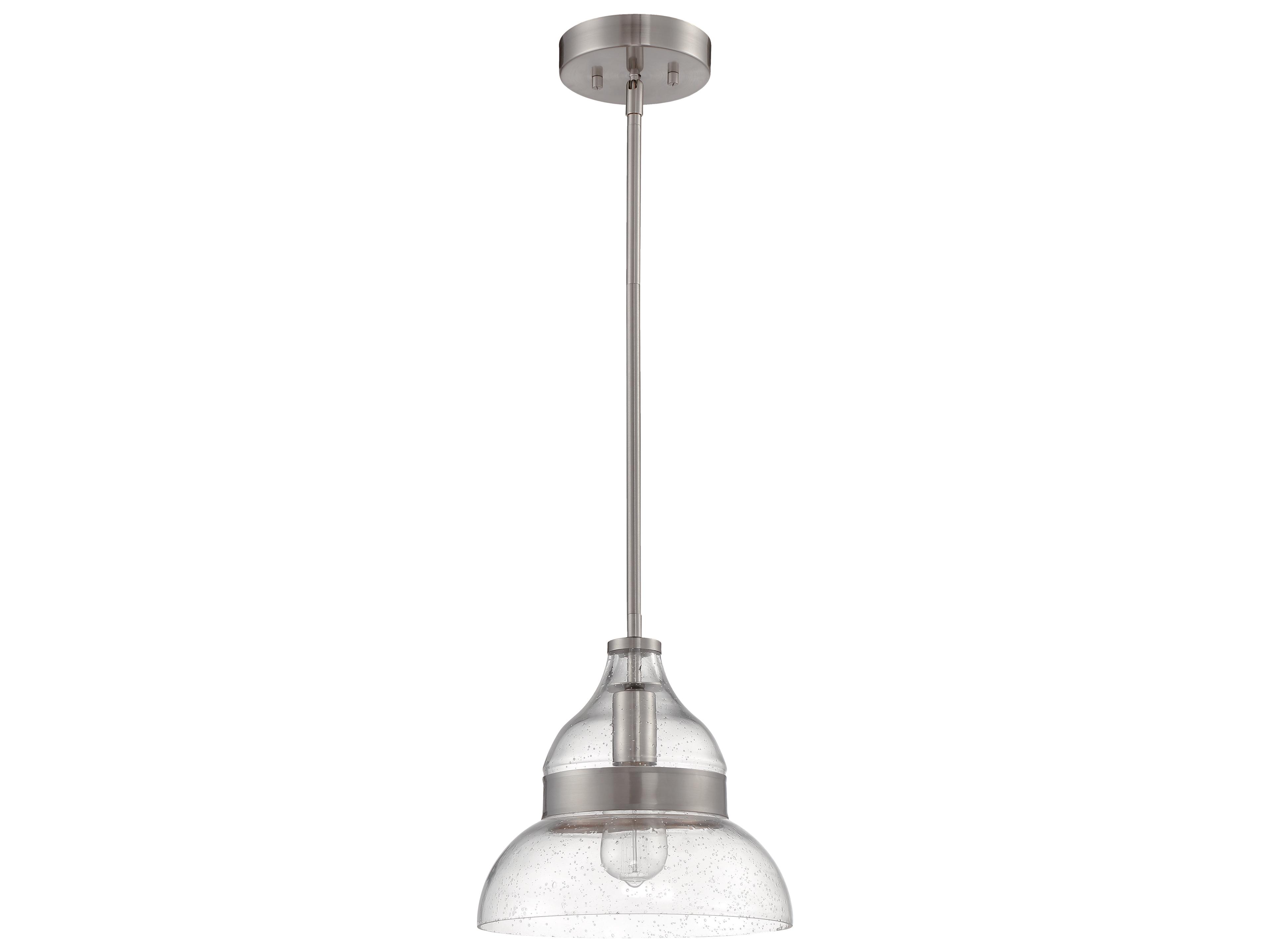 Craftmade 1-Light Brushed Polished Nickel Glass Bell Mini Pendant
