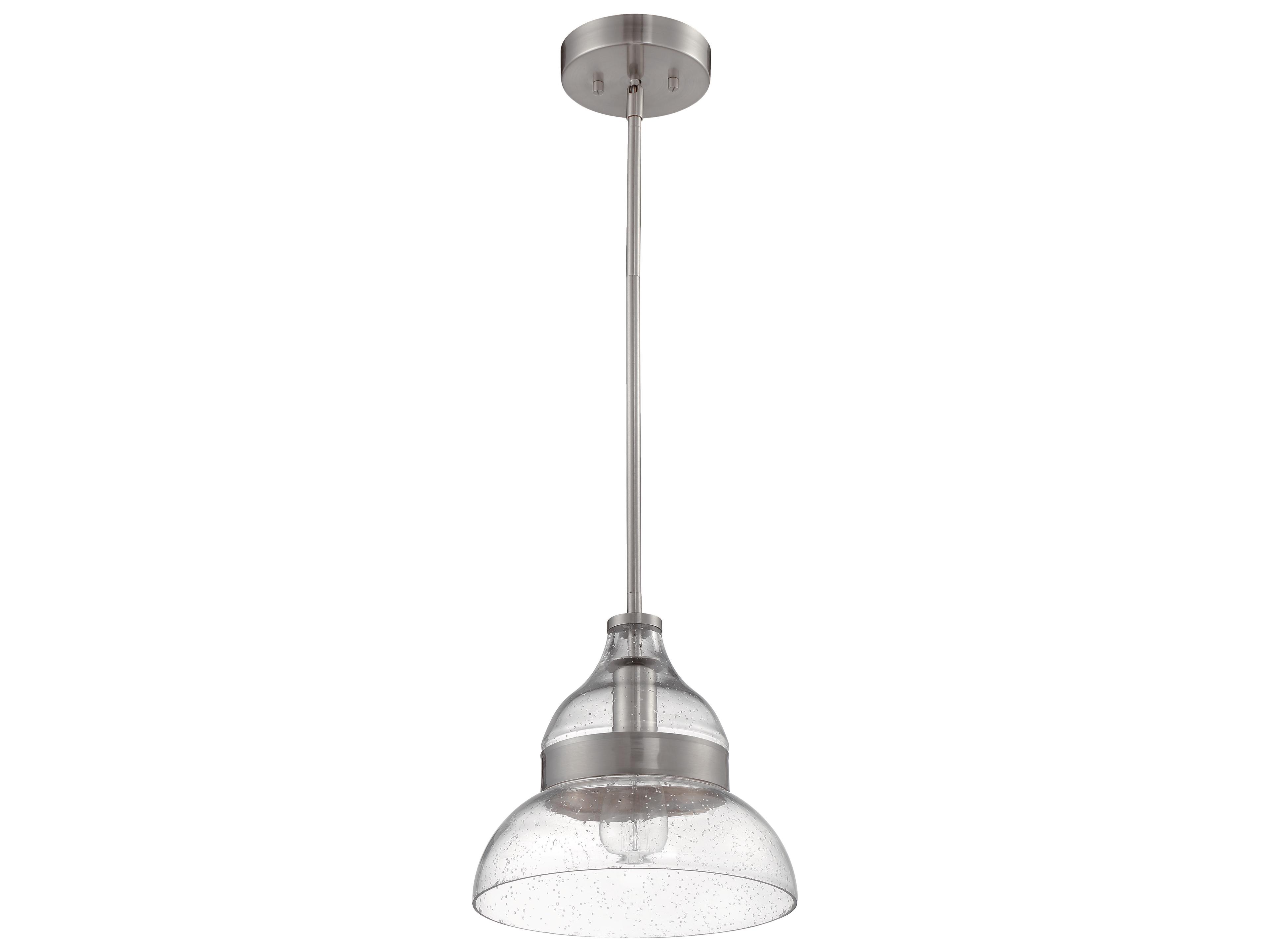 Craftmade 1-Light Brushed Polished Nickel Glass Bell Mini Pendant