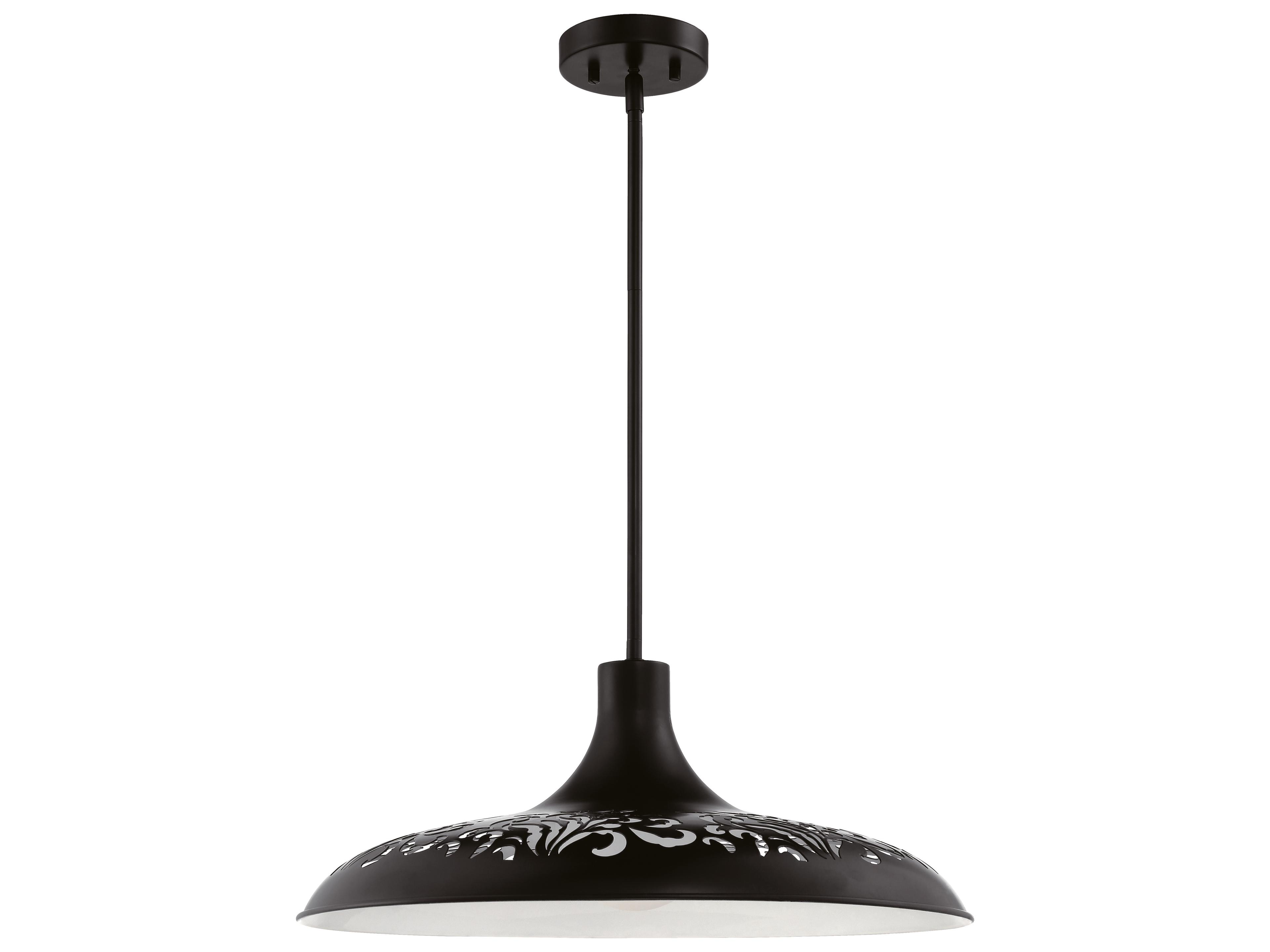 1-Light Flat Black Dome Pendant