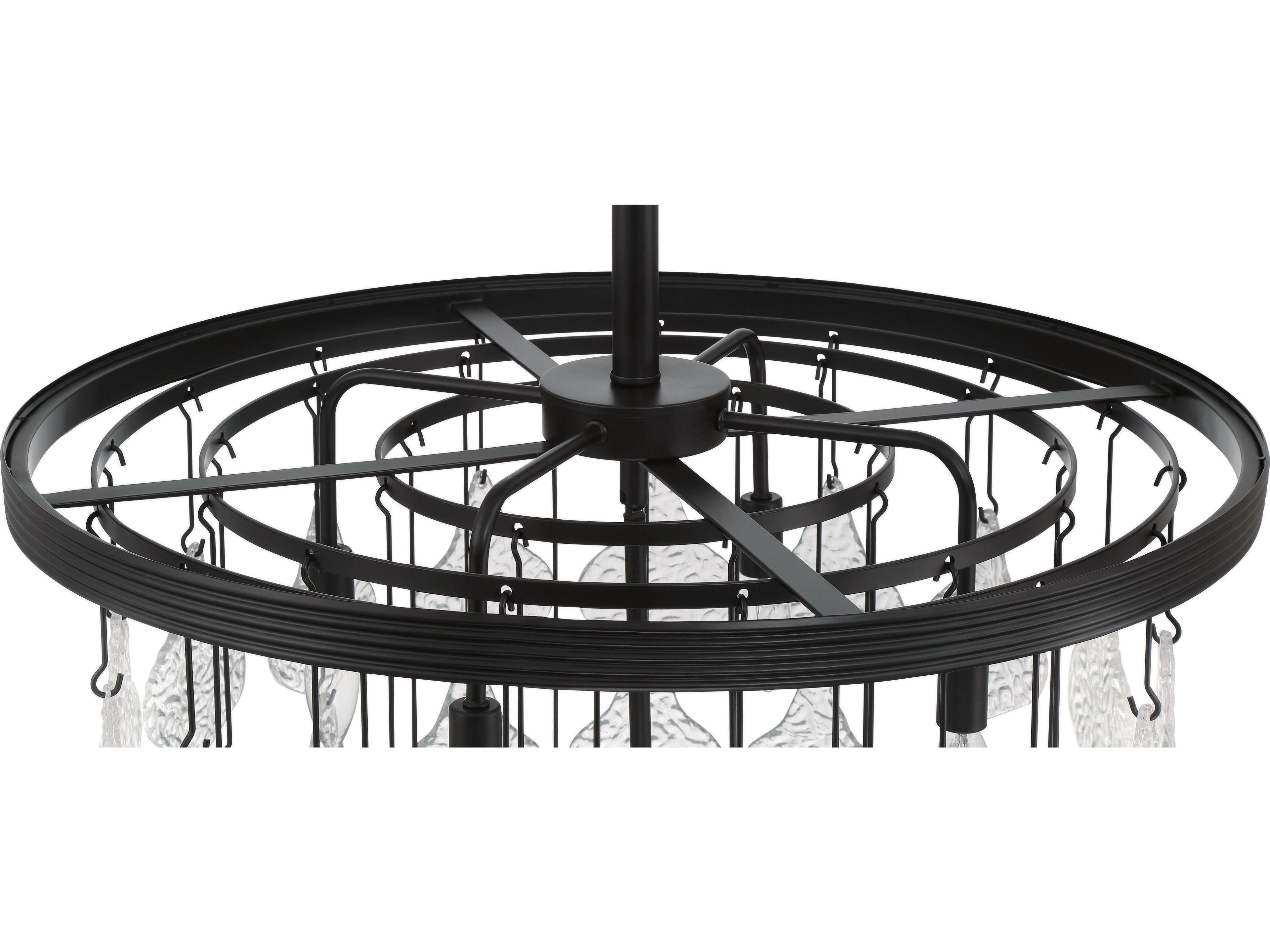 Craftmade Vesi 5-Light Flat Black Glass Pendant