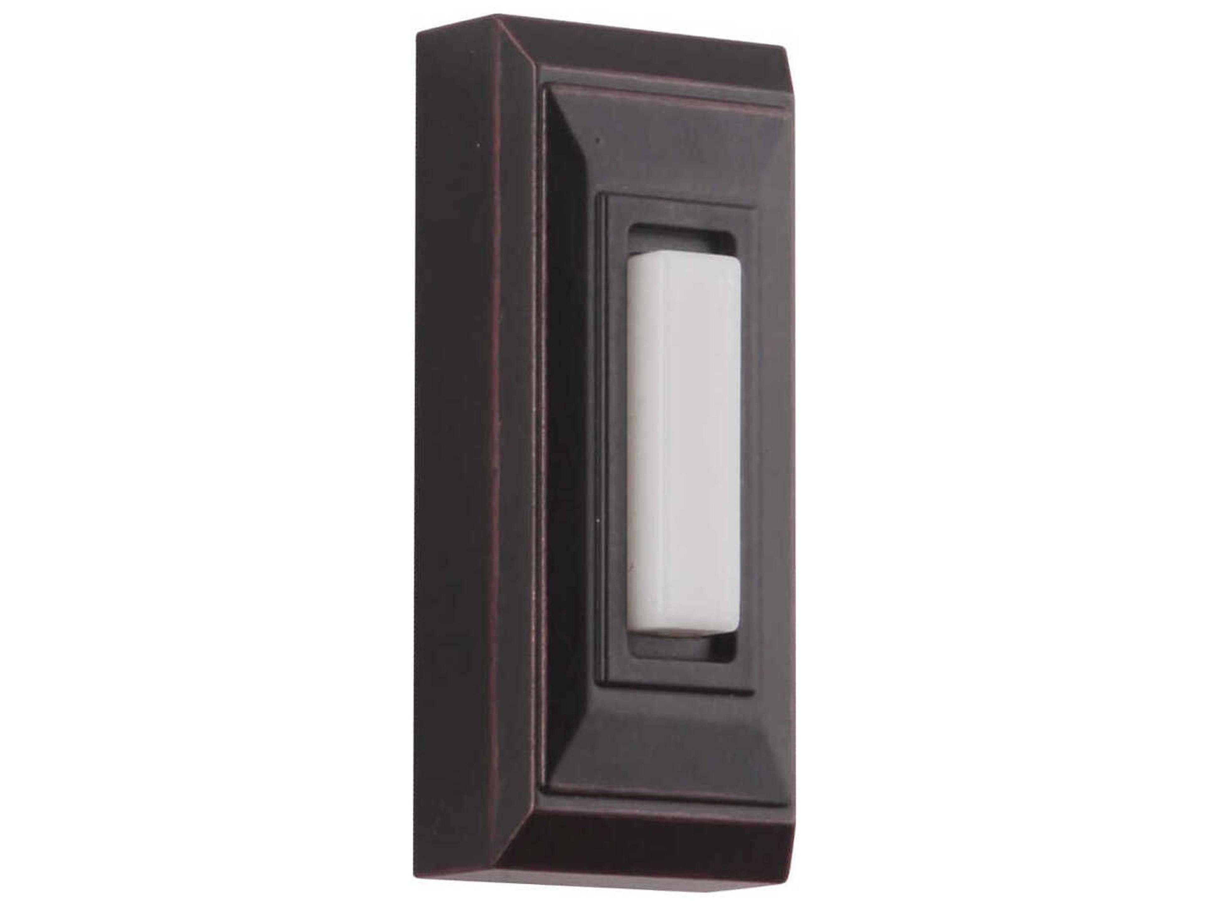 Oiled Bronze Stepped Rectangle Lighted Push Button