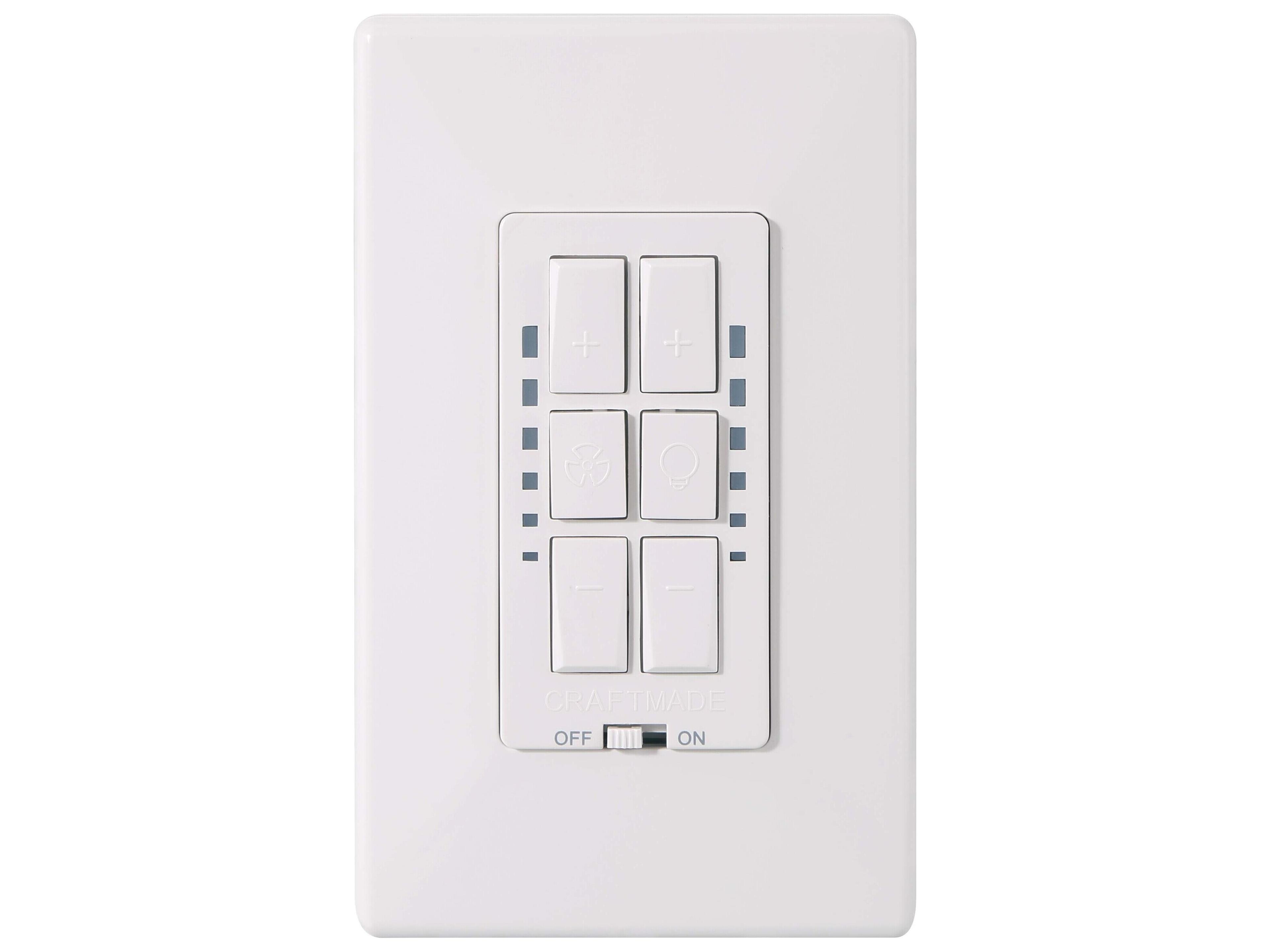 Craftmade Smart WiFi Fan & On/Off Dimmer Switch Wall Control