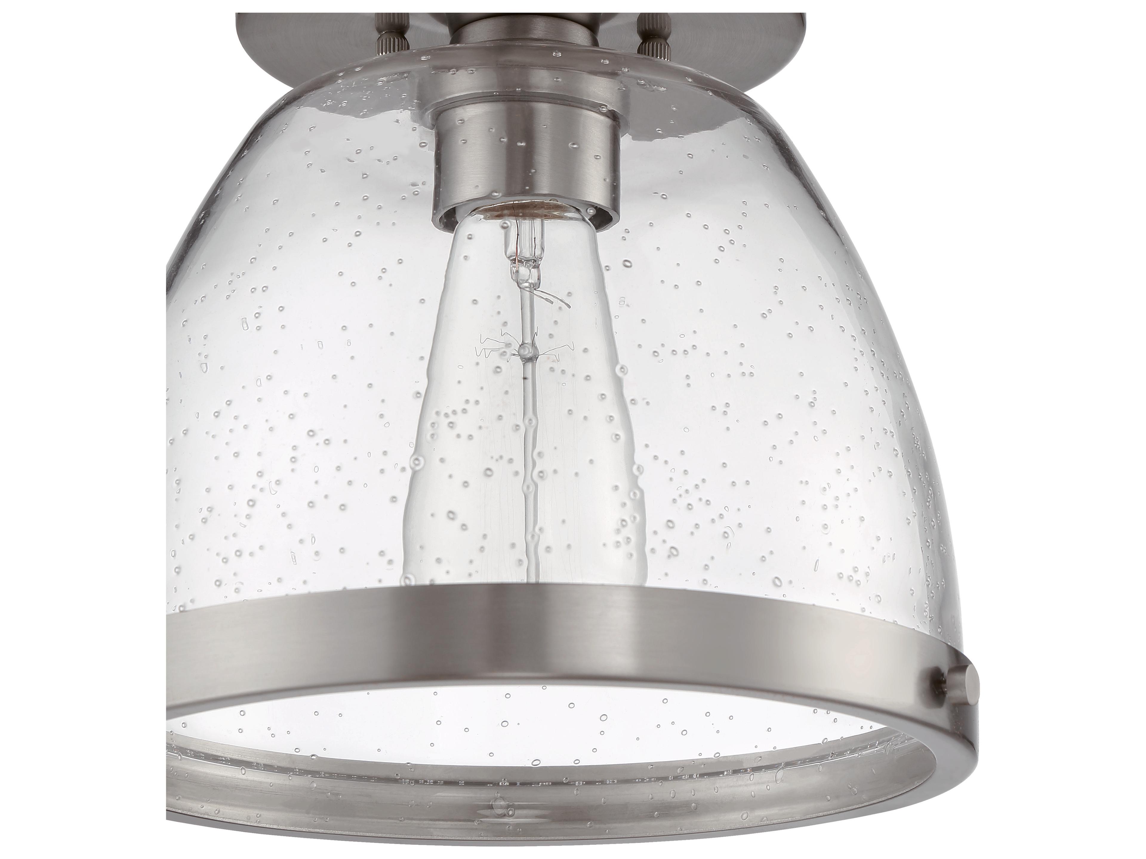 Craftmade Lodie 1-Light Brushed Polished Nickel Glass Bell Flush Mount