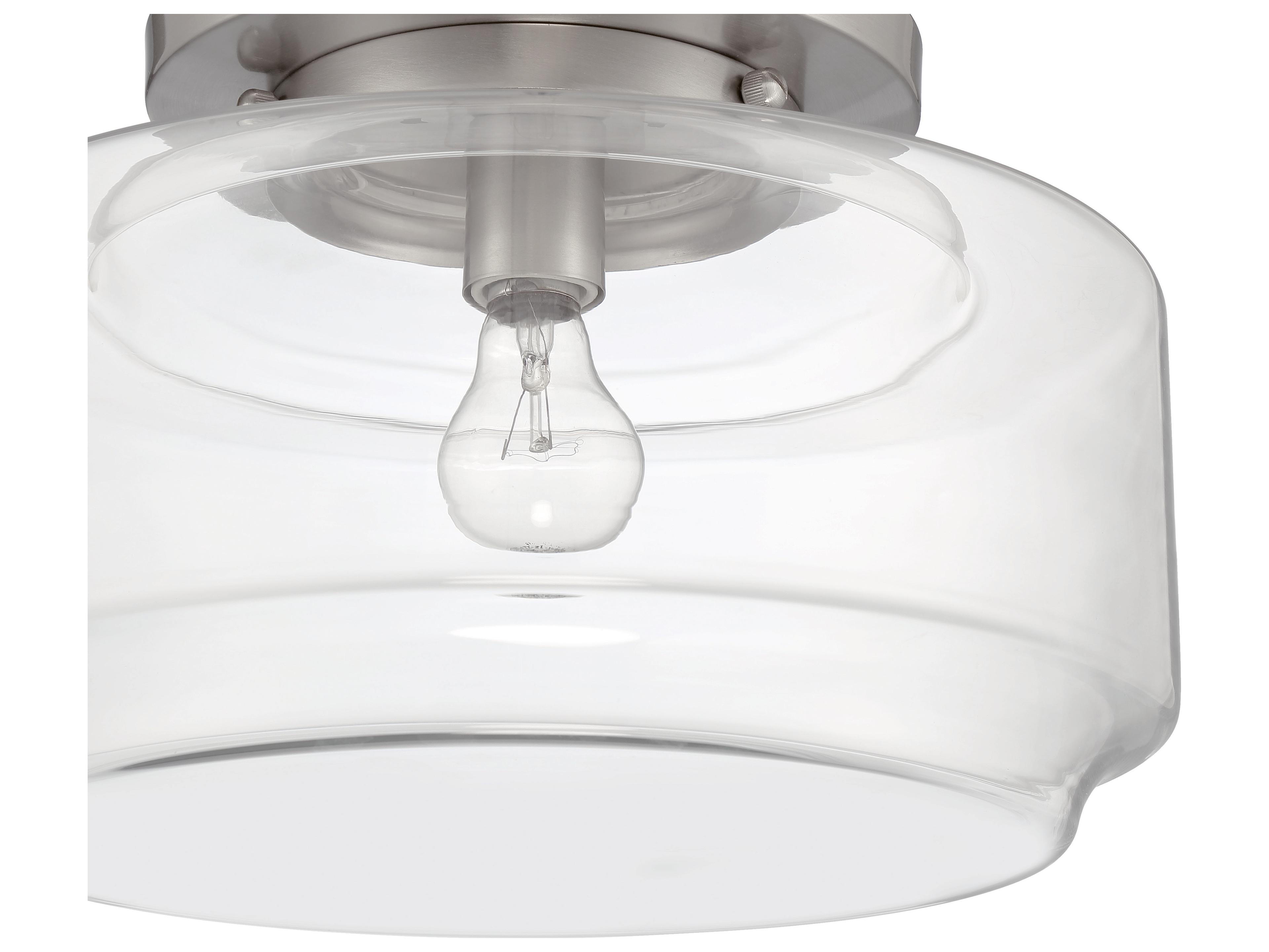 Craftmade Peri 1-Light Brushed Polished Nickel Glass Flush Mount