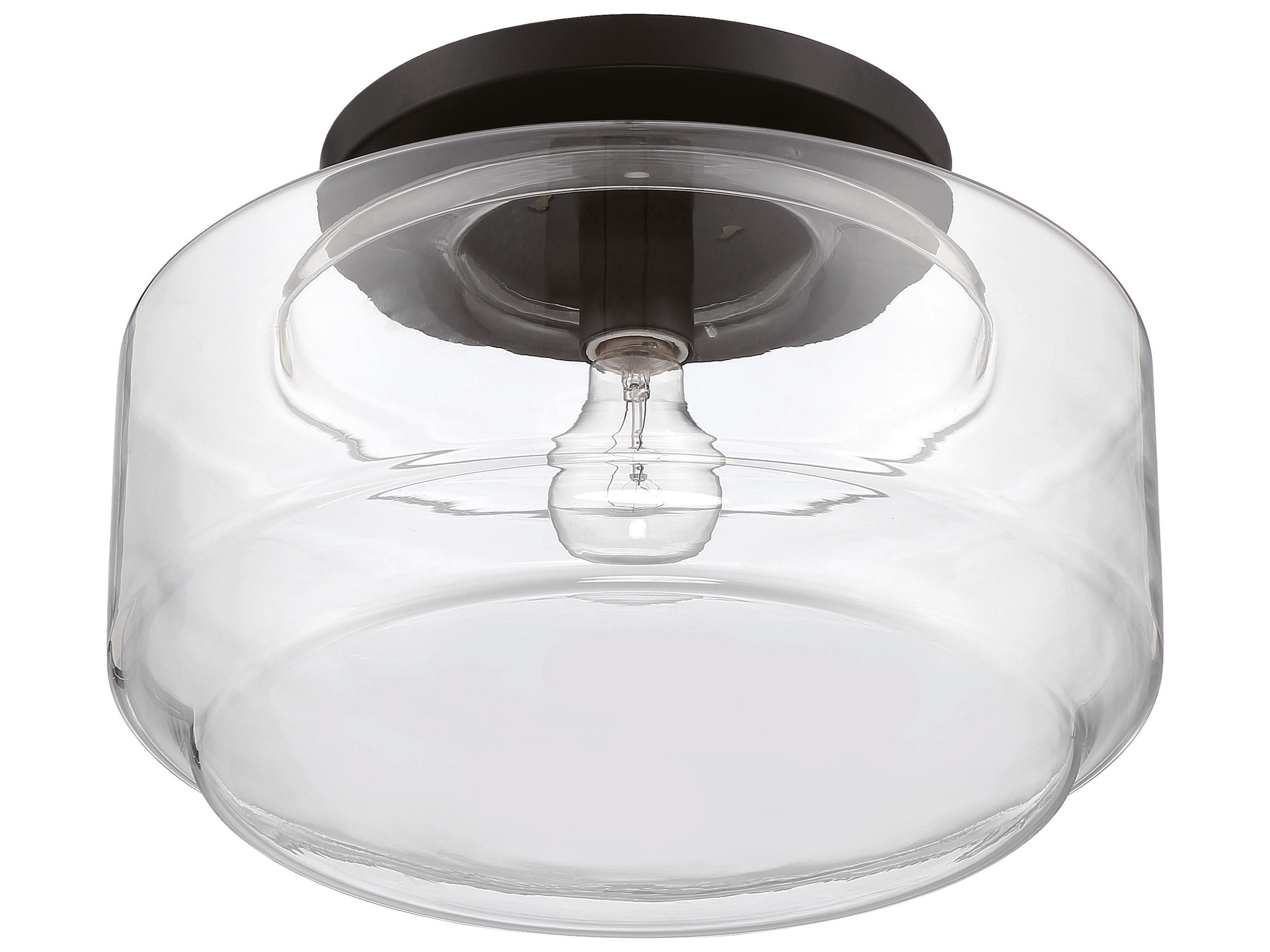 Craftmade Peri 1-Light Flat Black Glass Flush Mount
