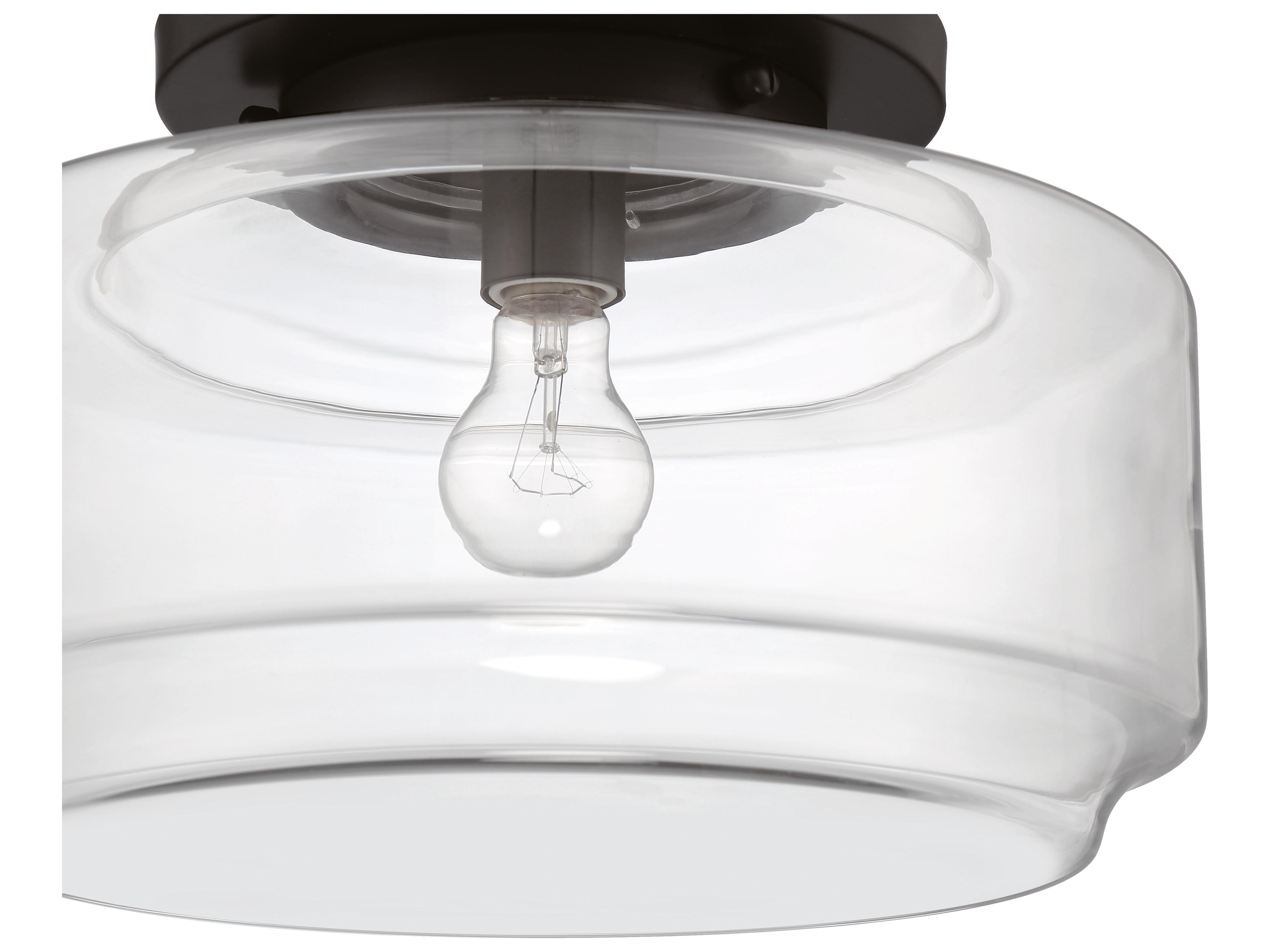 Craftmade Peri 1-Light Flat Black Glass Flush Mount