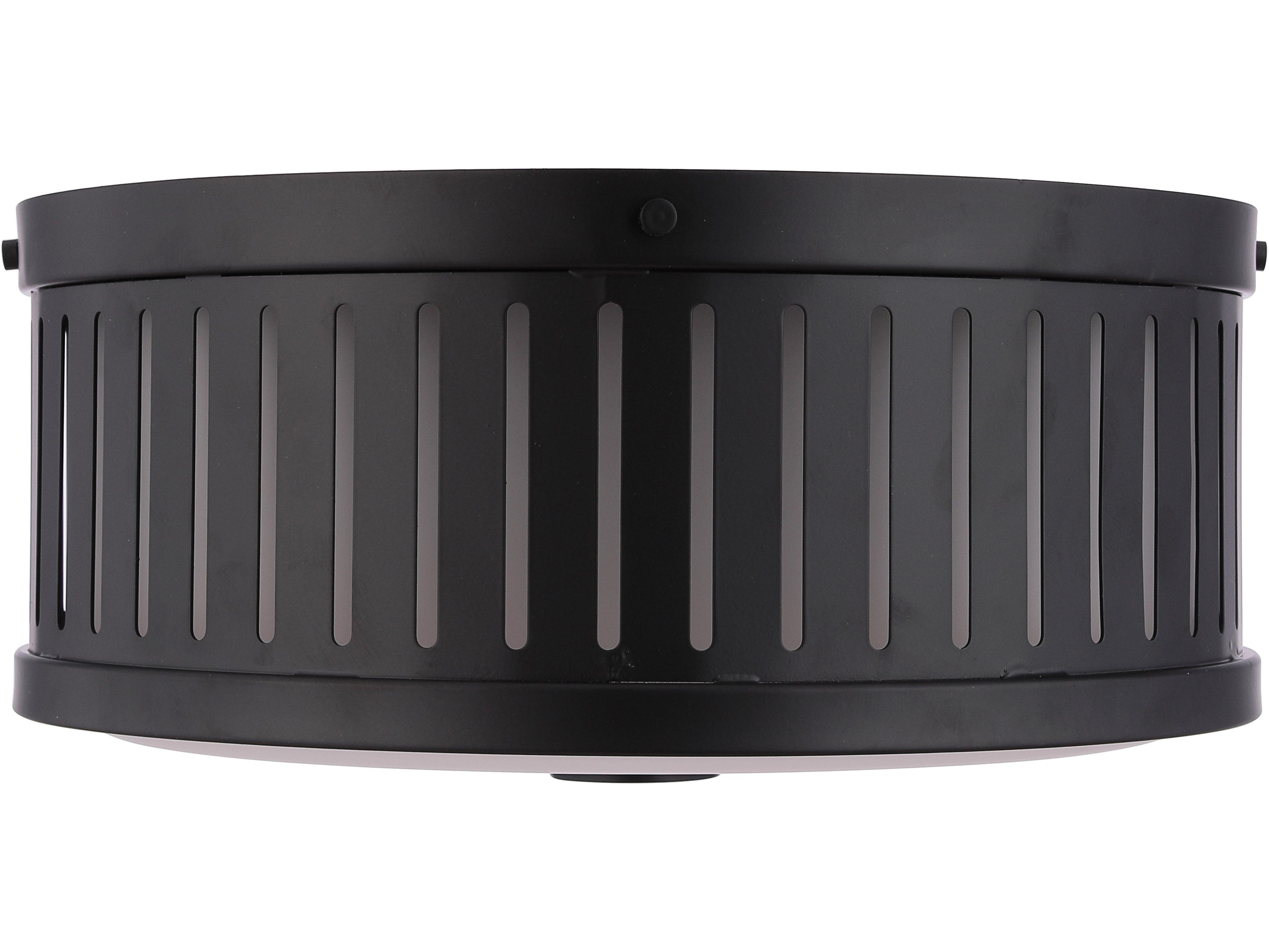 Livingston 3-Light Black Round Flush Mount