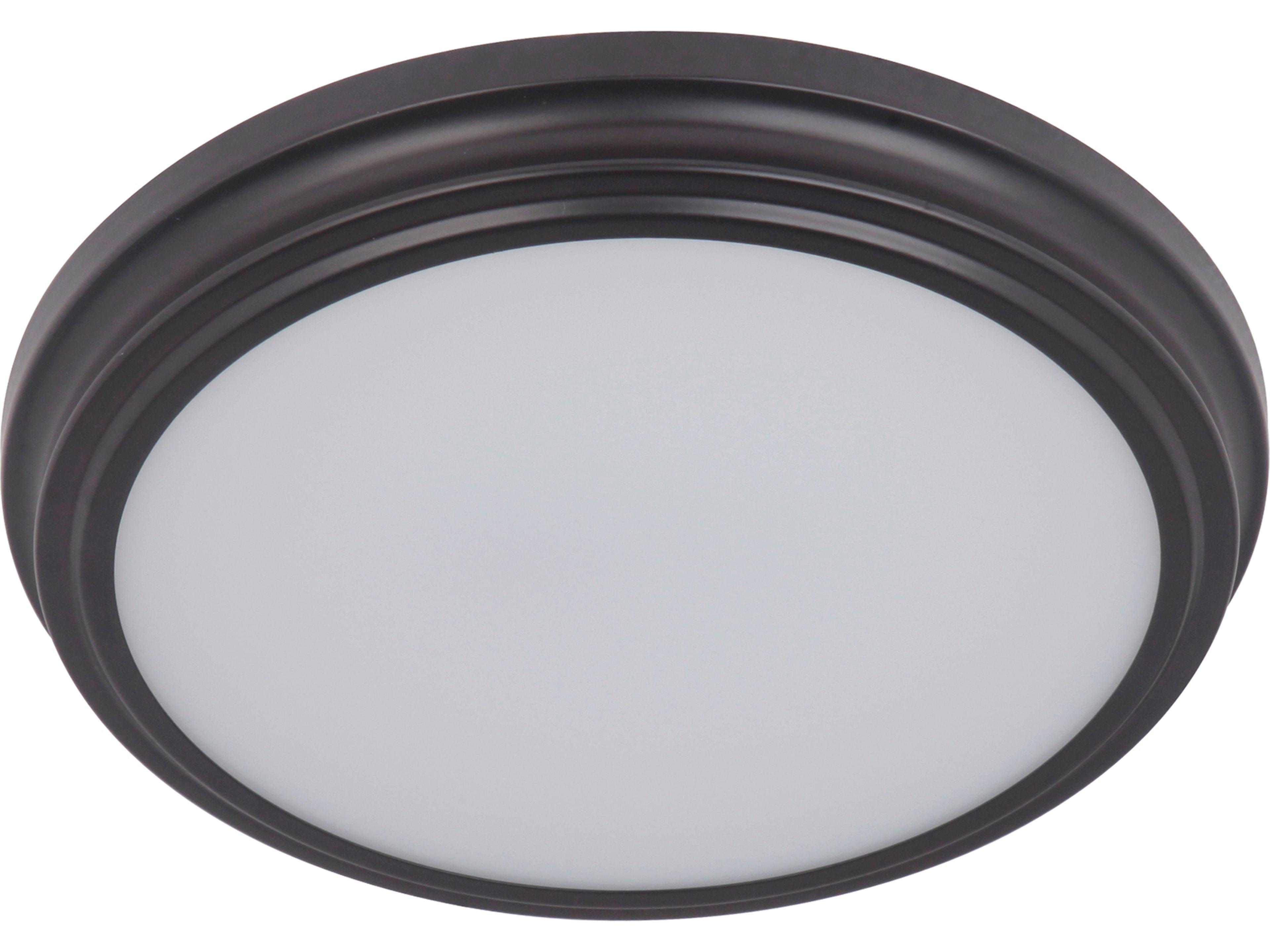 X 1-Light Oiled Bronze Glass Round Flush Mount
