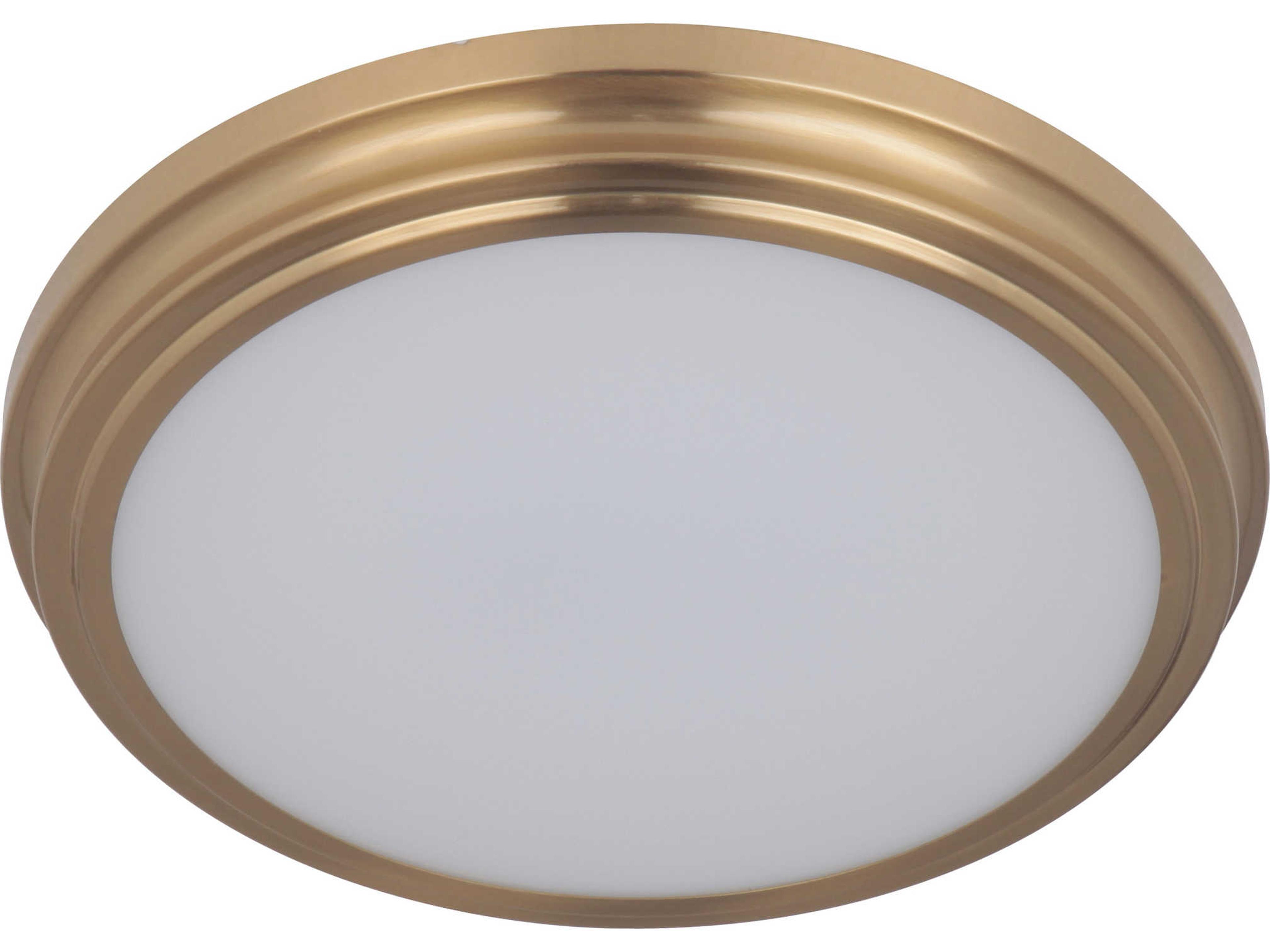 X 1-Light Satin Brass Glass LED Round Flush Mount