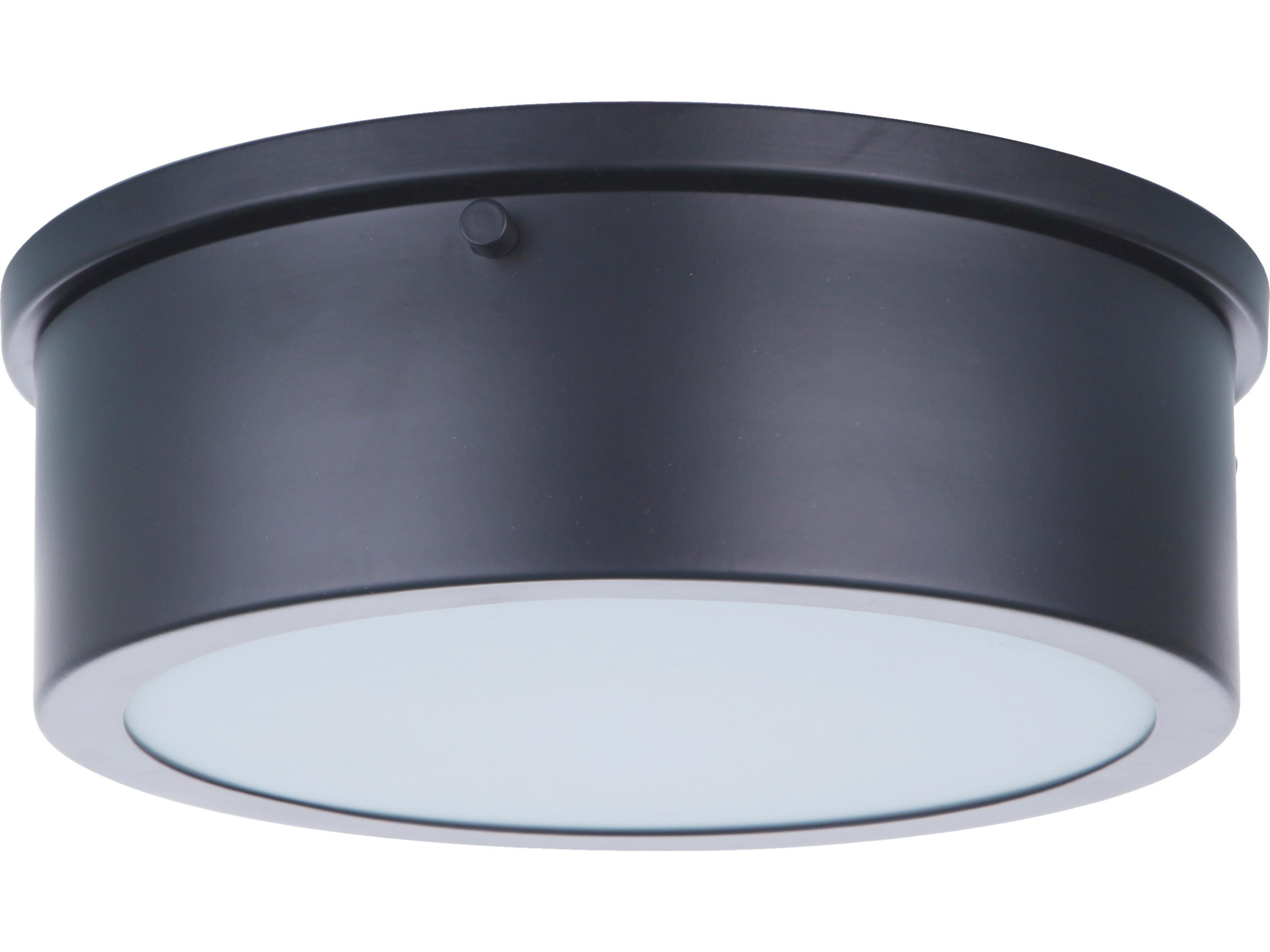 Fenn Flat Black LED Drum Flush Mount