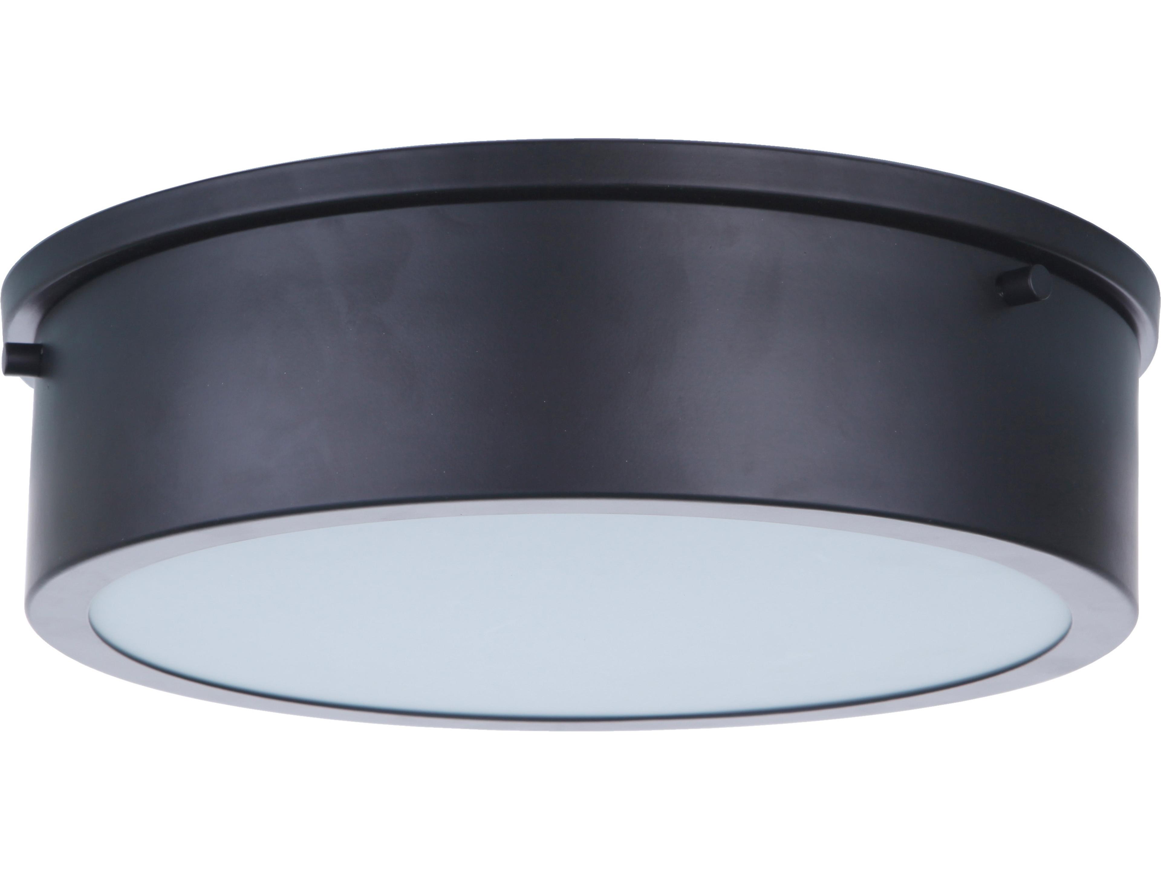 Fenn Flat Black LED Drum Flush Mount