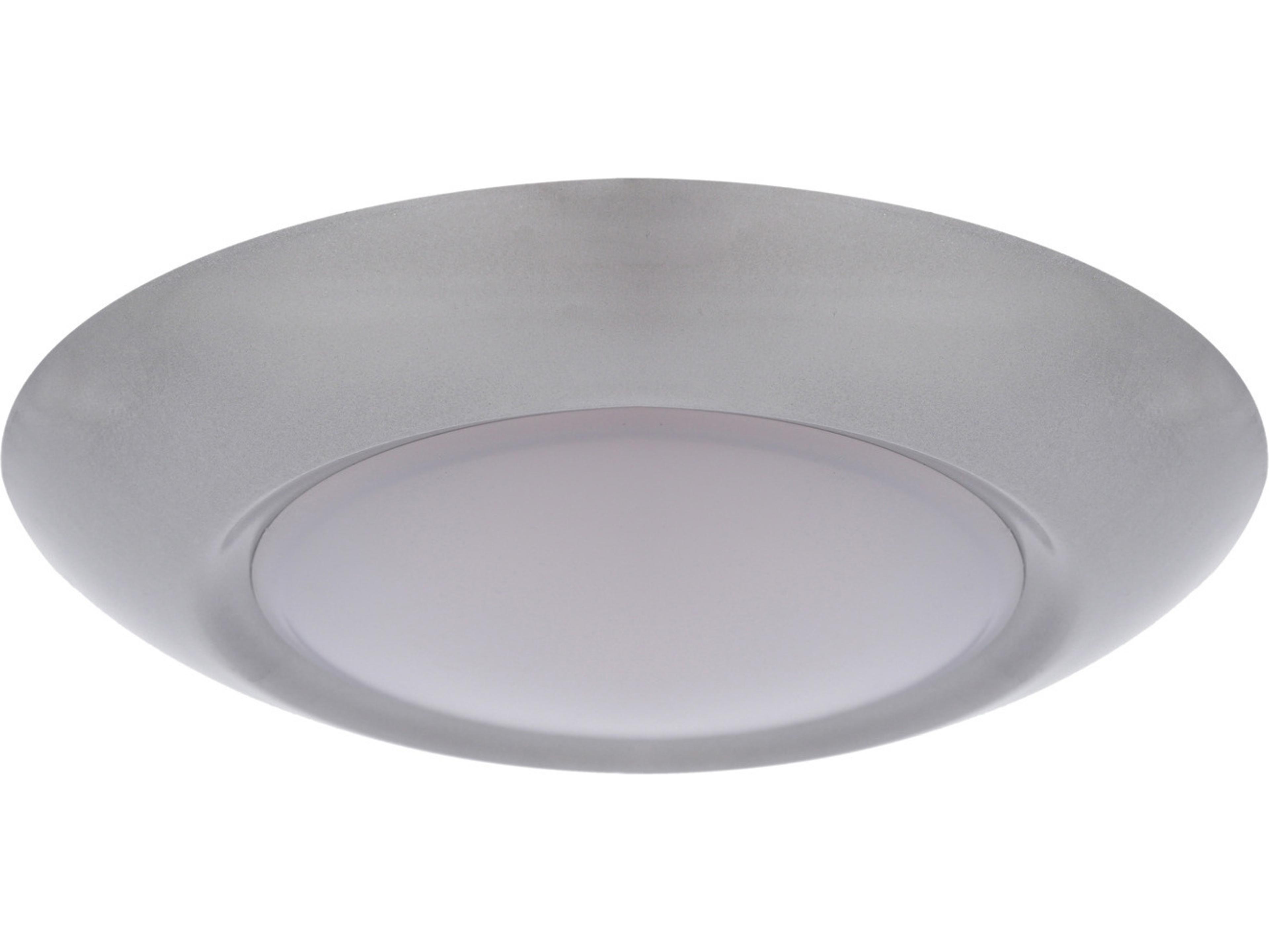 1-Light Brushed Satin Nickel Round Flush Mount