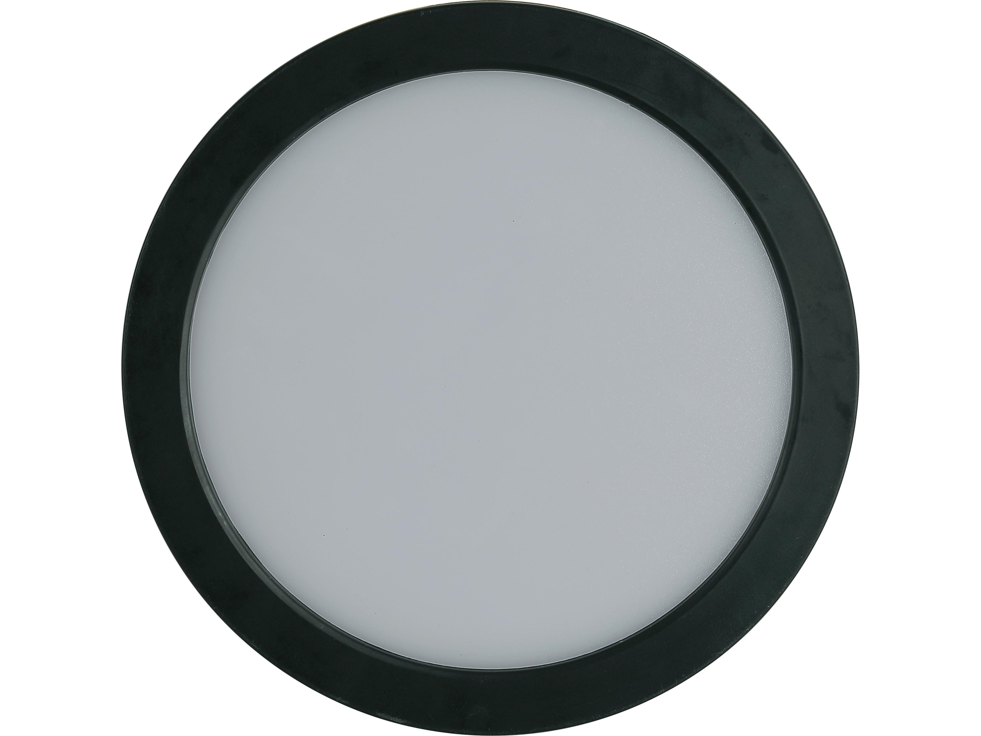 Slim Line Ii 1-Light Black Round Flush Mount