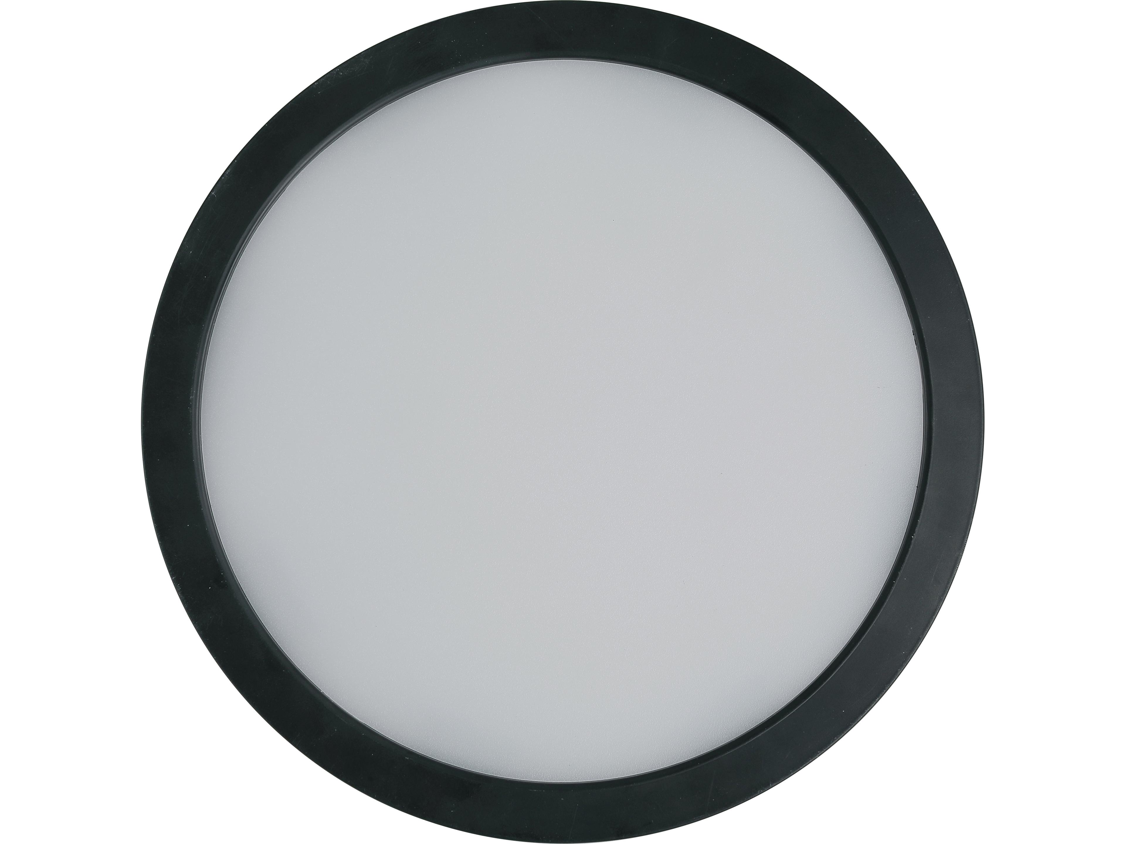 Slim Line Ii 1-Light Black Round Flush Mount