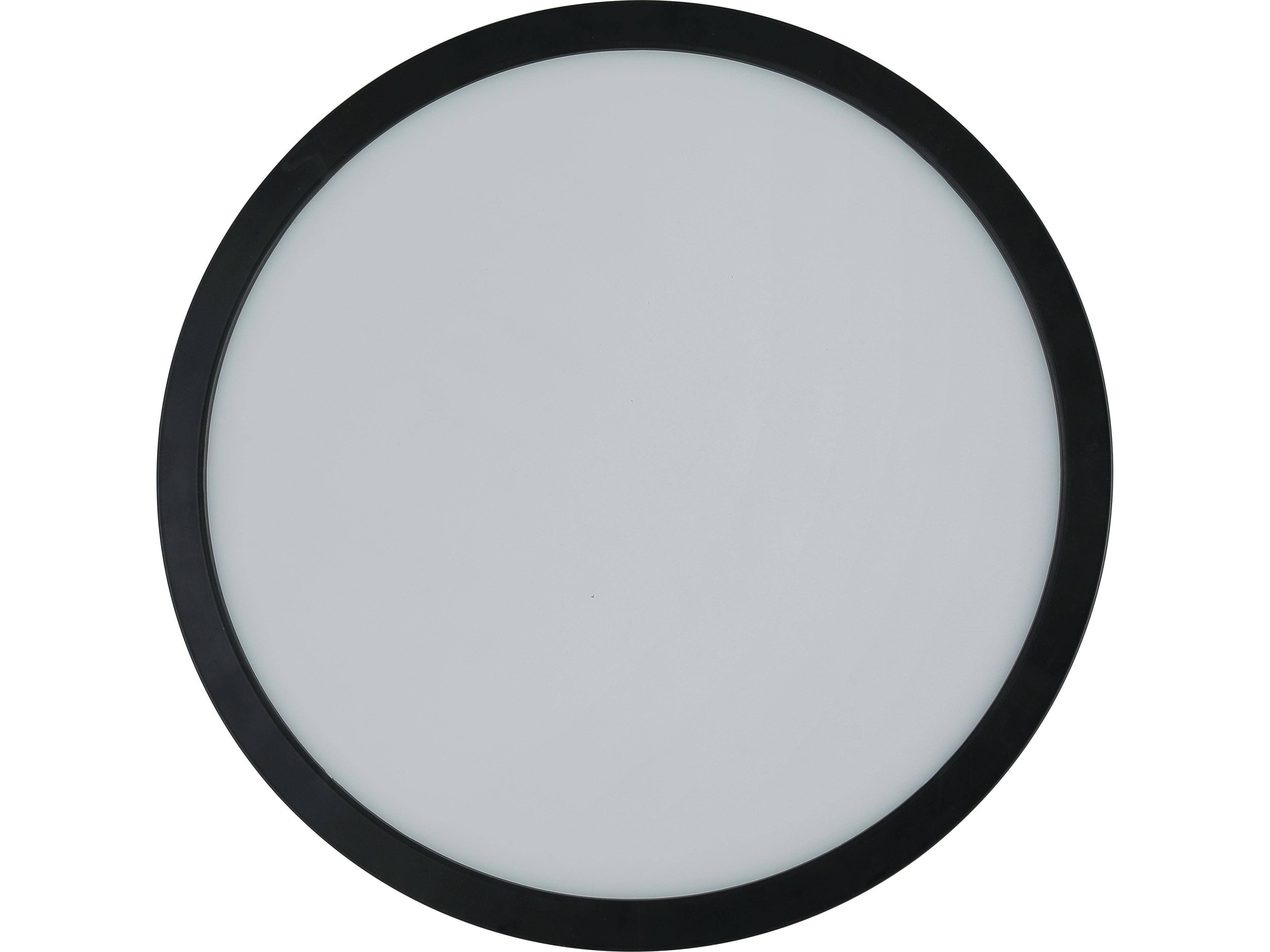 Slim Line Ii 1-Light Black Round Flush Mount