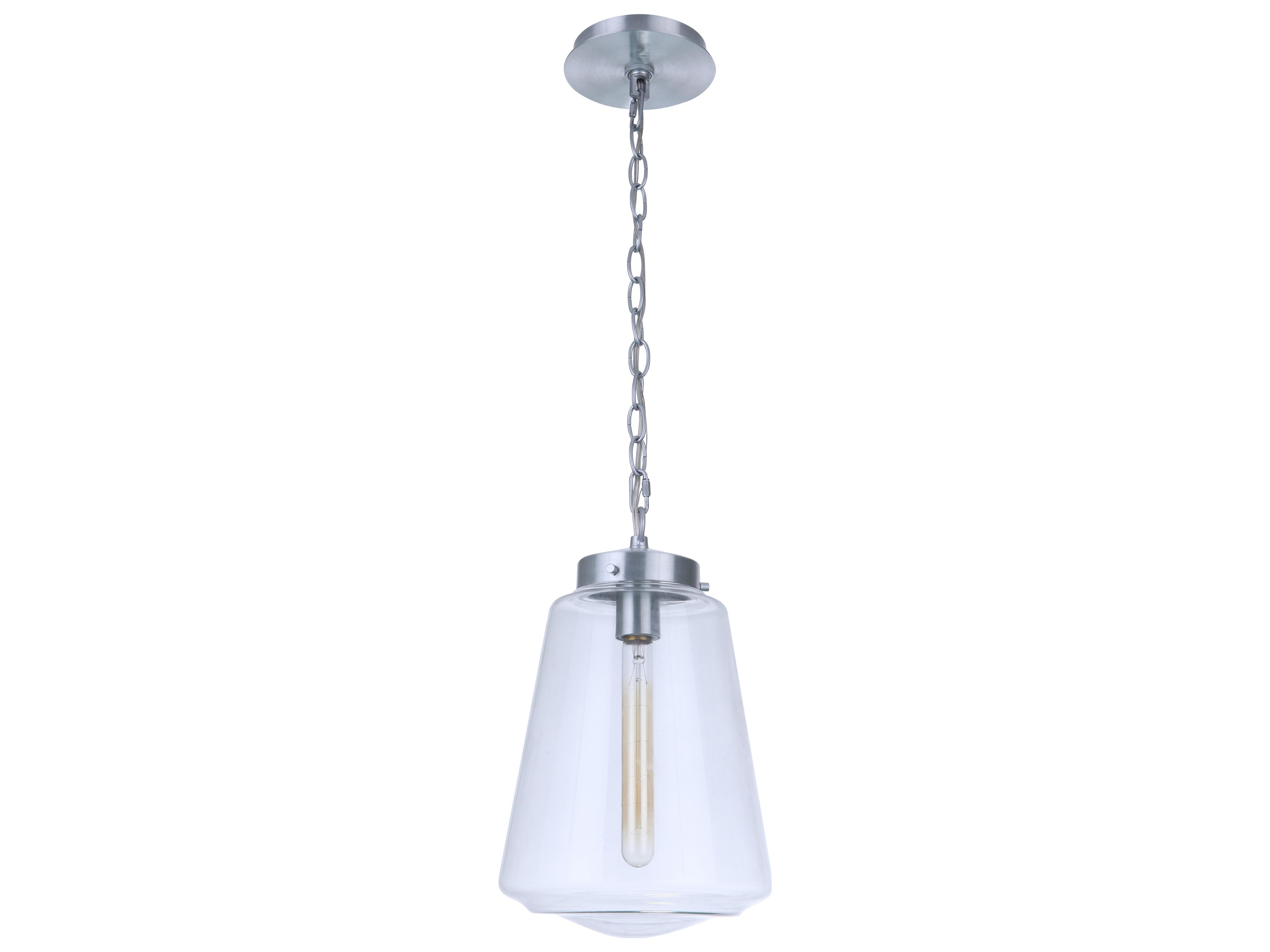 Laclede 1-Light Satin Aluminum Nickel Glass Mini Pendant