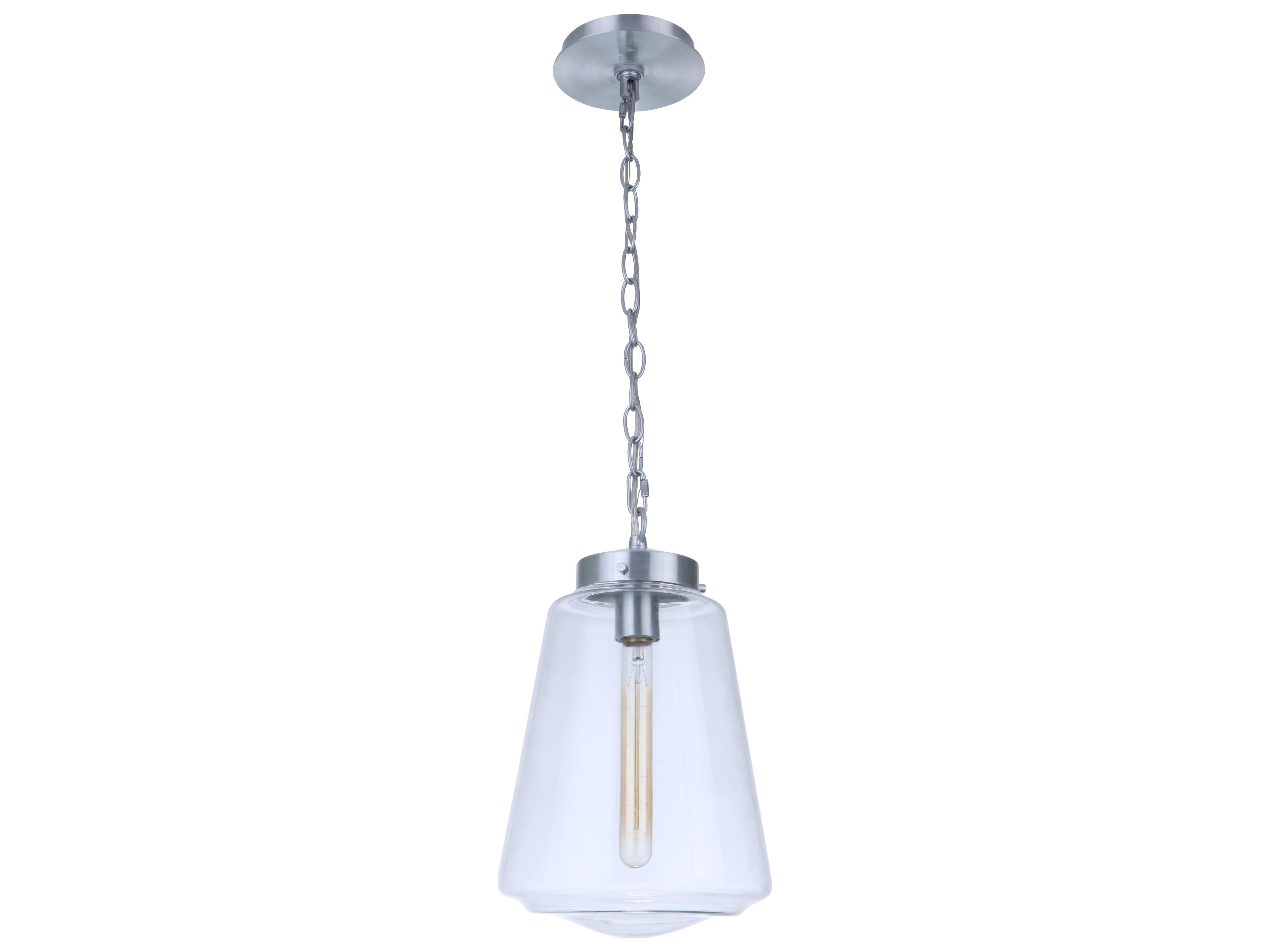 Craftmade Laclede 1-Light Satin Aluminum Nickel Glass Mini Pendant