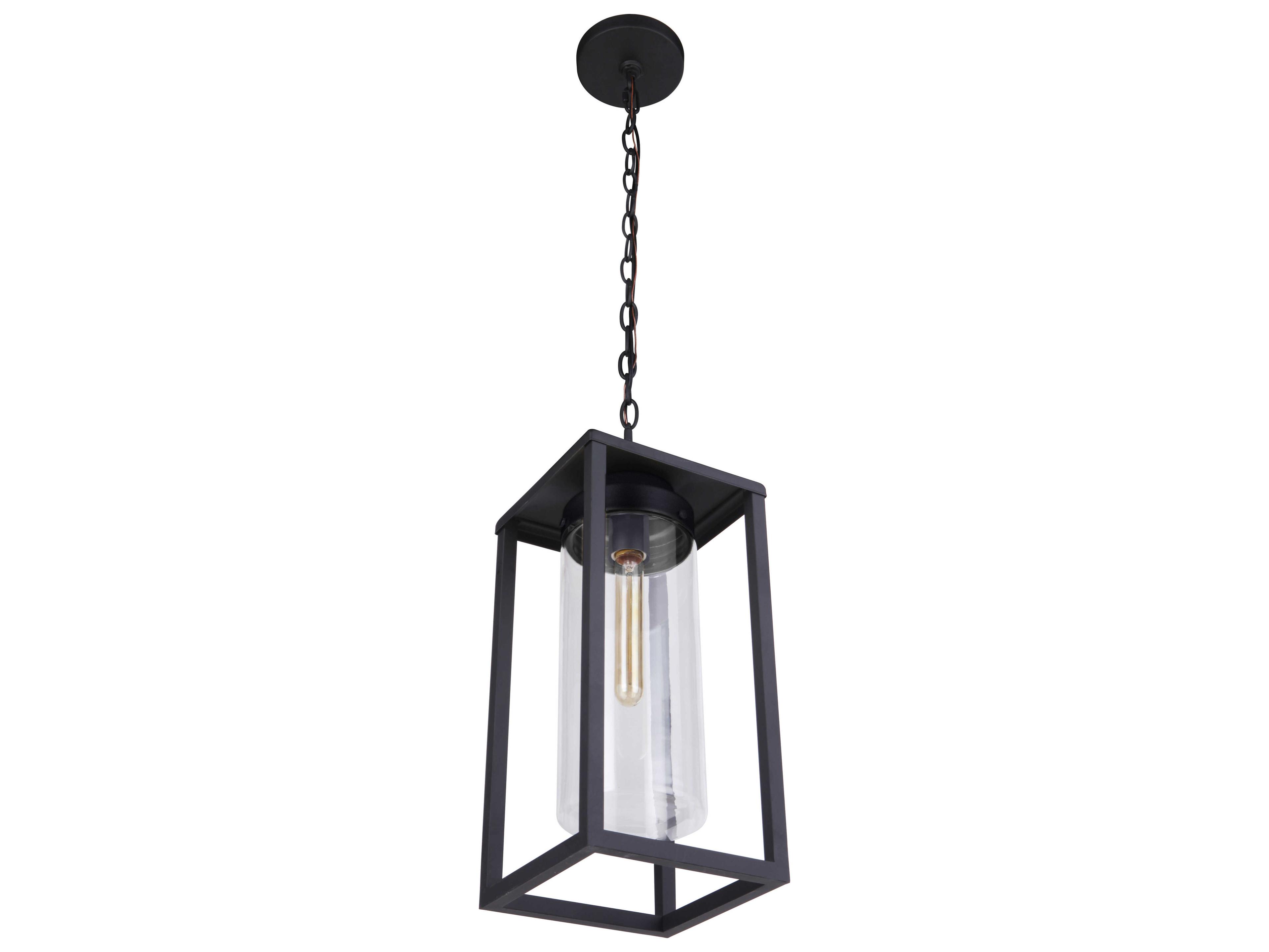 Neo 1-Light Midnight Black Glass Lantern Mini Pendant
