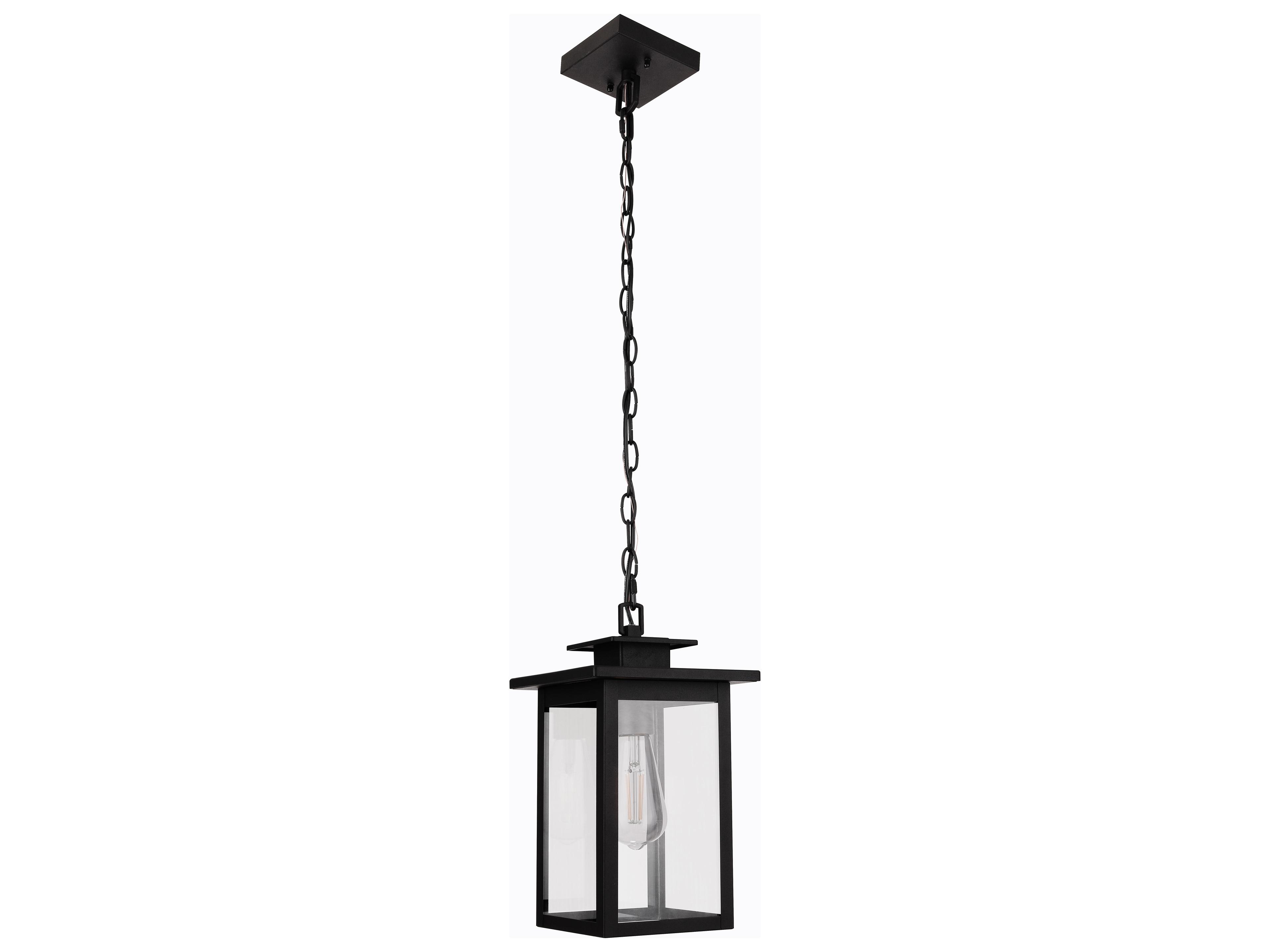 Rock Creek 1-Light Textured Black Lantern Mini Pendant