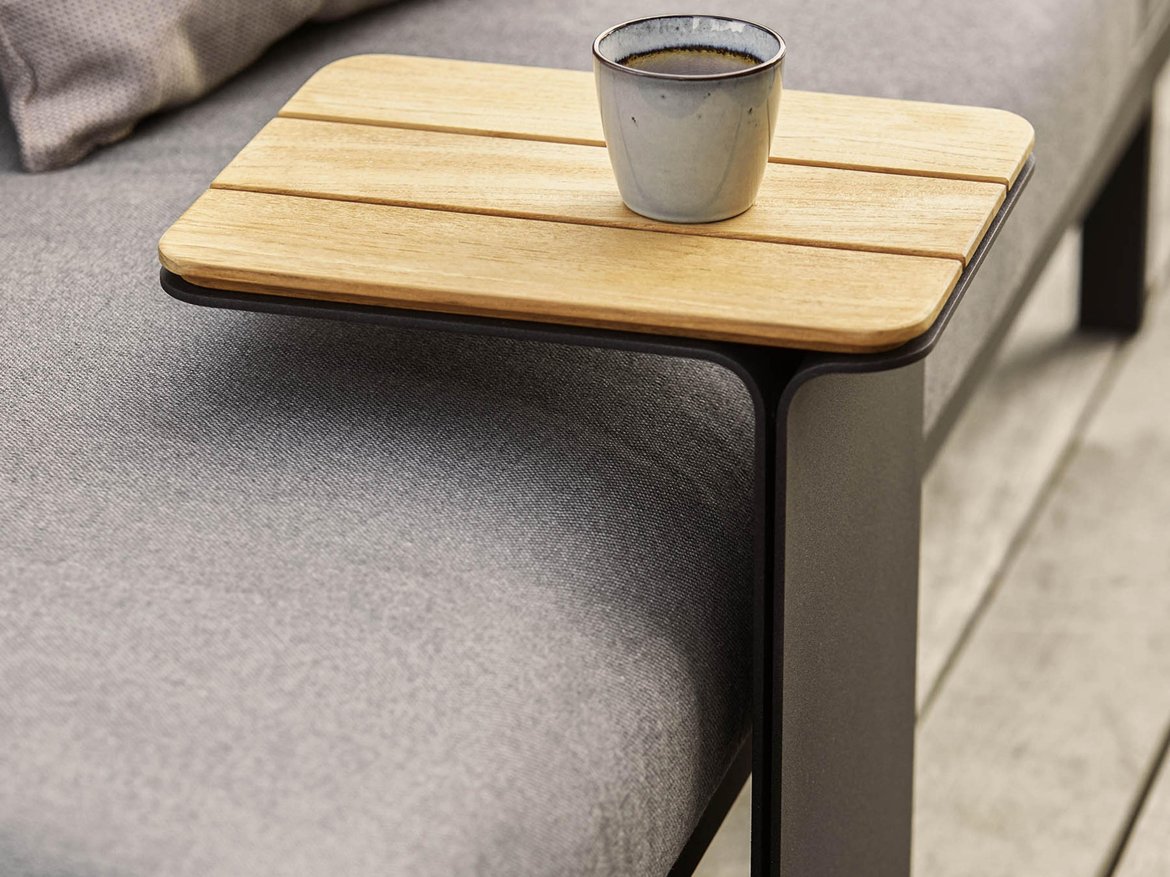 Cane Line Mega Rectangular Wood Lava Grey End Table