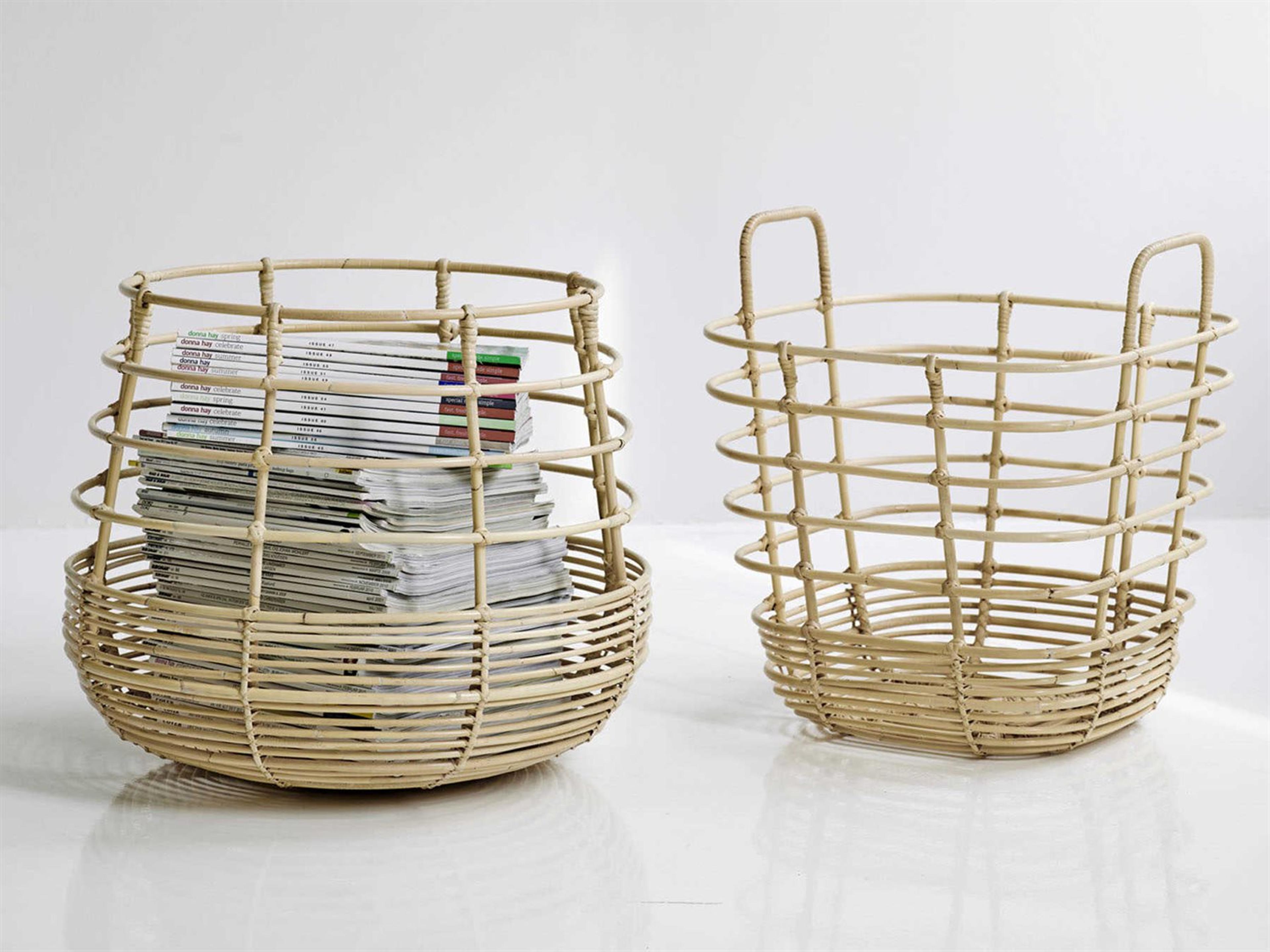 Cane Line Indoor Sweep Natural Storage Bin