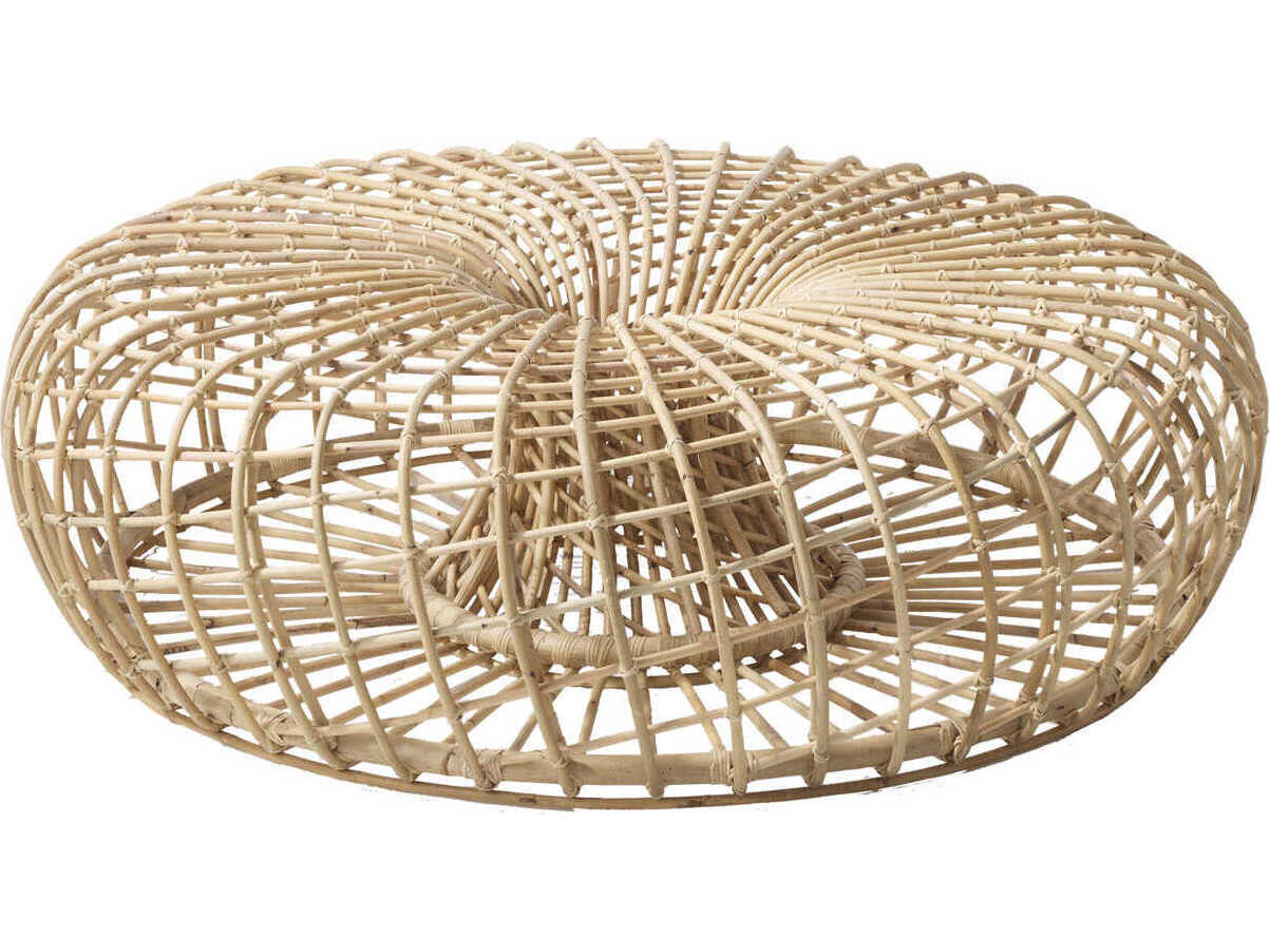 Nest Large Rattan Indoor Footstool Coffee Table
