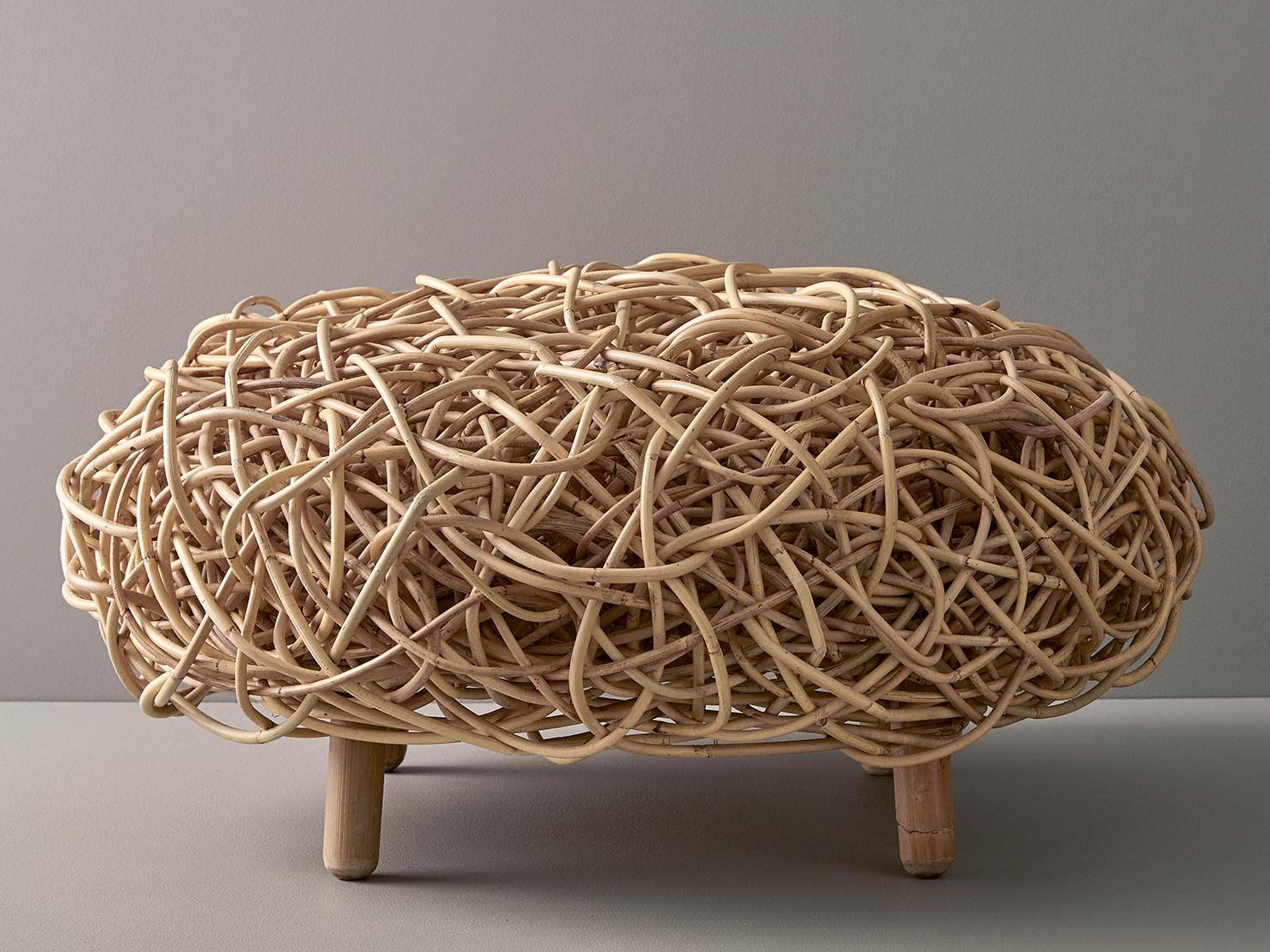 Cane Line Loop Natural Brown Ottoman