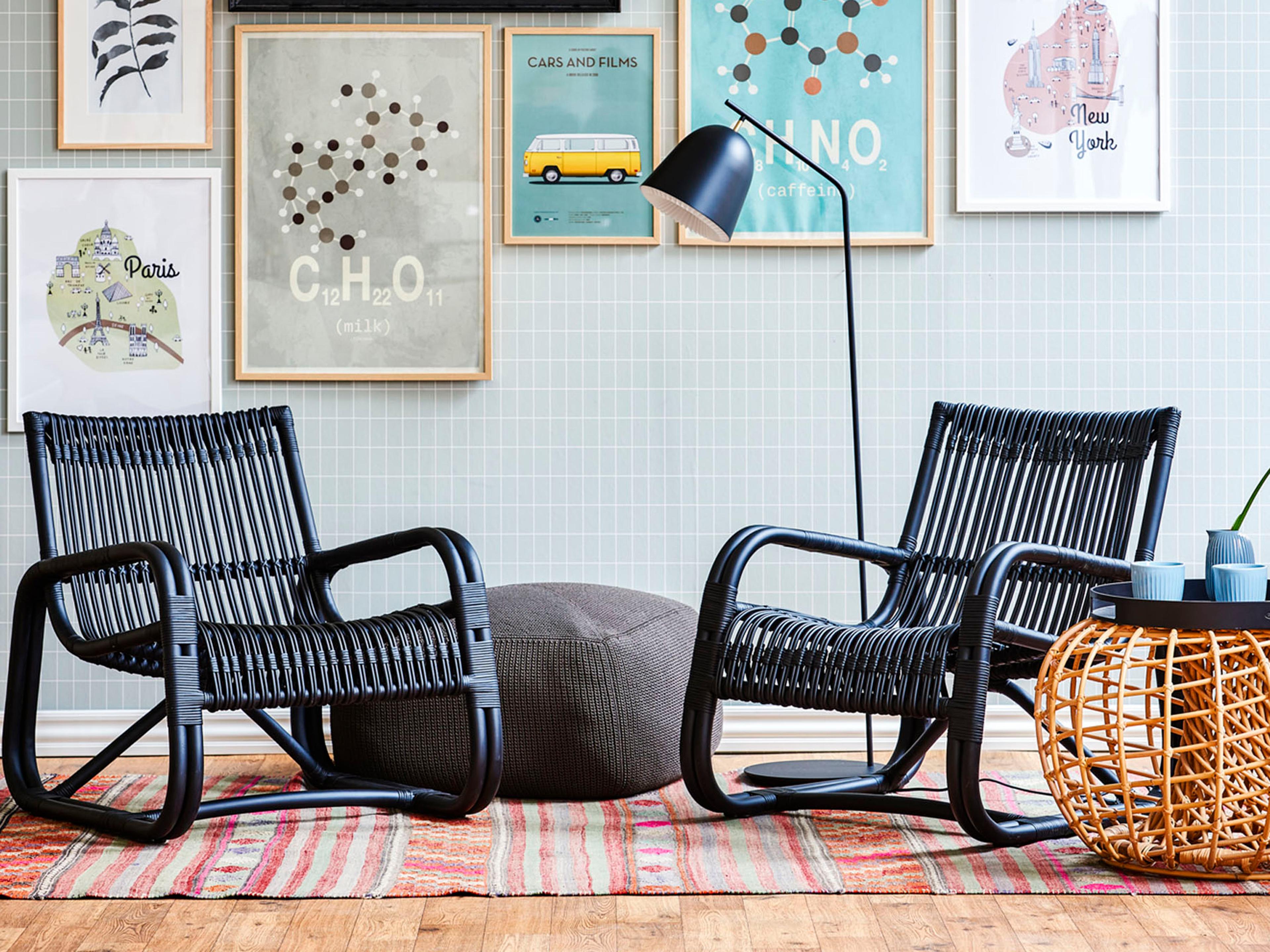 Cane Line Curve Black Accent Chair