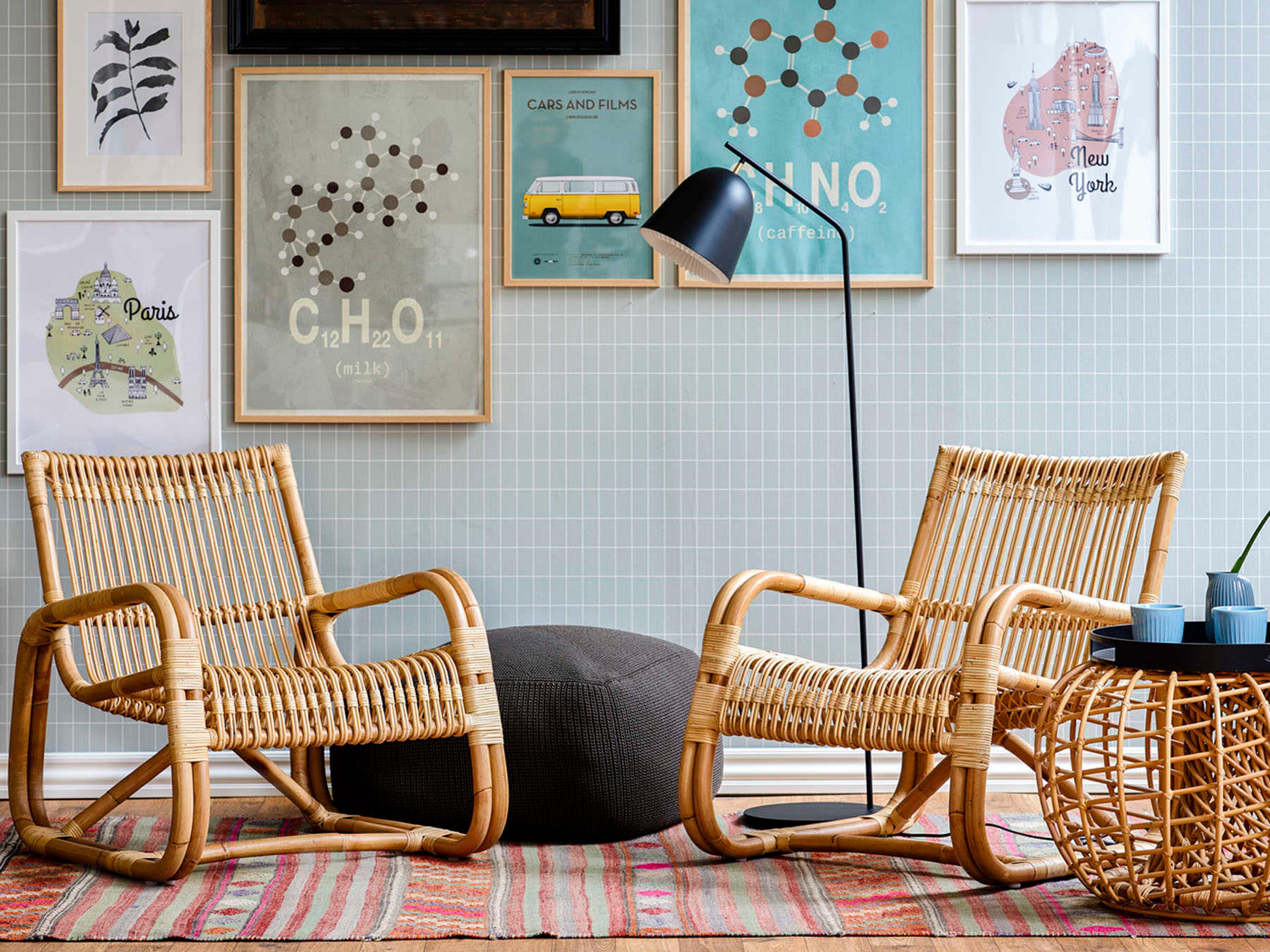 Cane Line Curve Tan Accent Chair