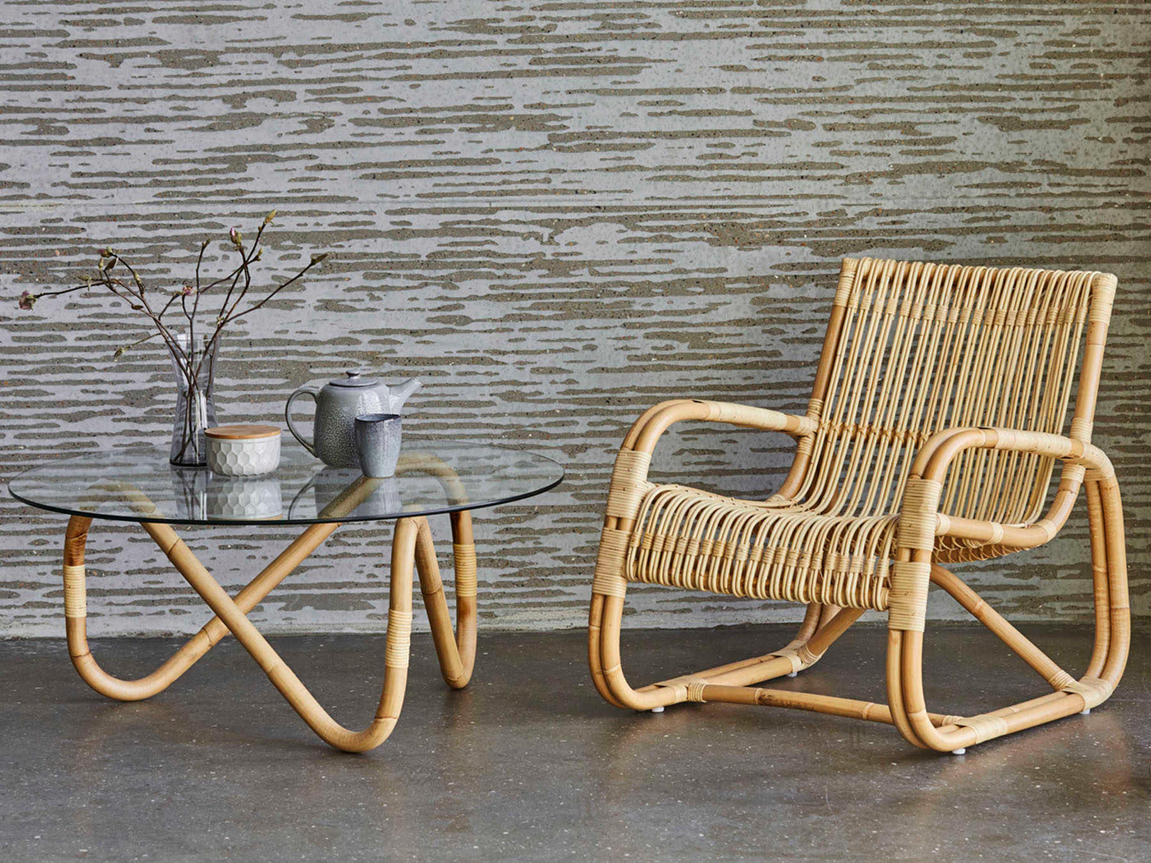 Cane Line Curve Tan Accent Chair