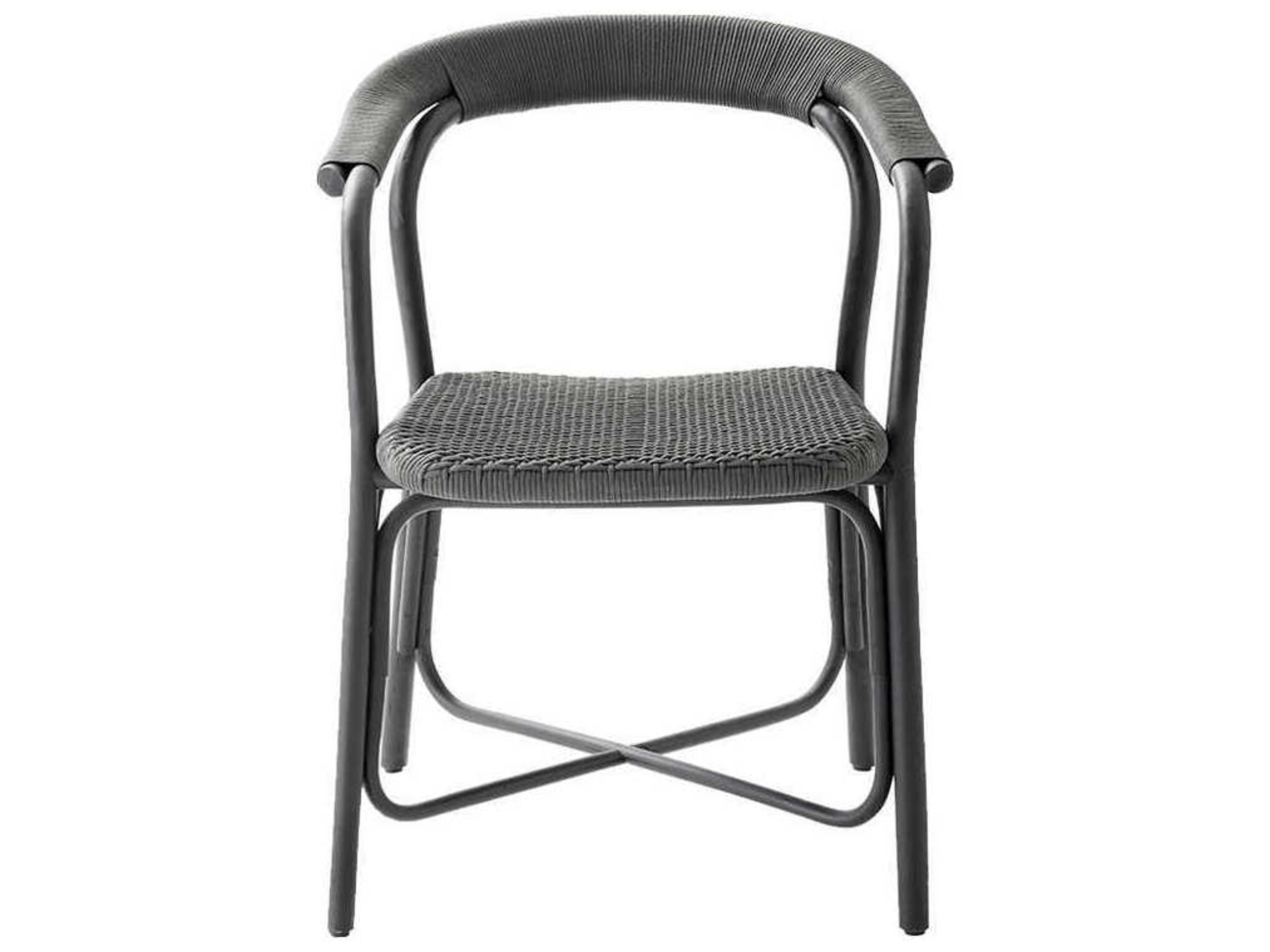Cane Line Noble Rattan Black Arm Dining Chair