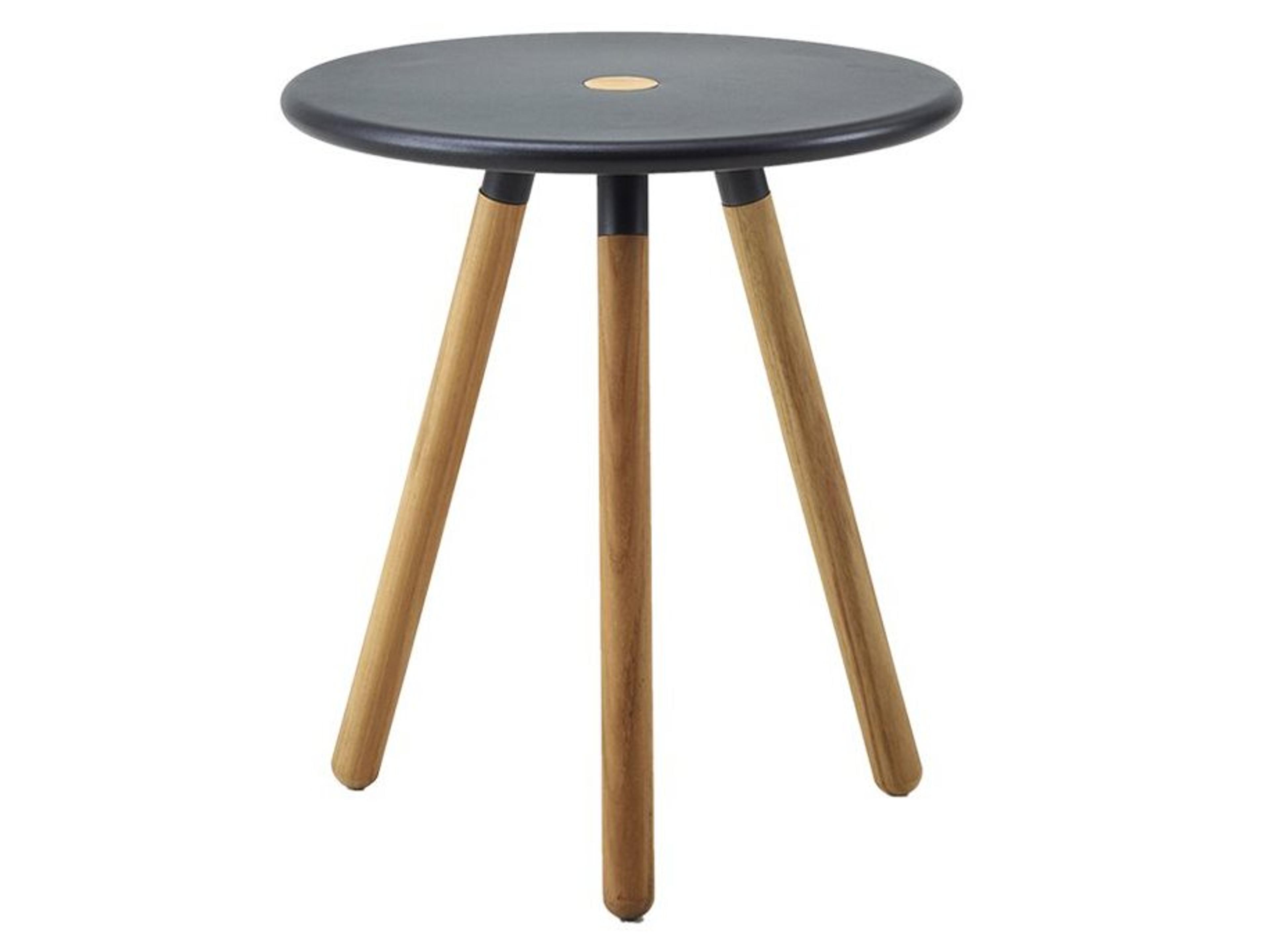 Cane Line Outdoor Area Aluminum Teak Round End Table/Stool