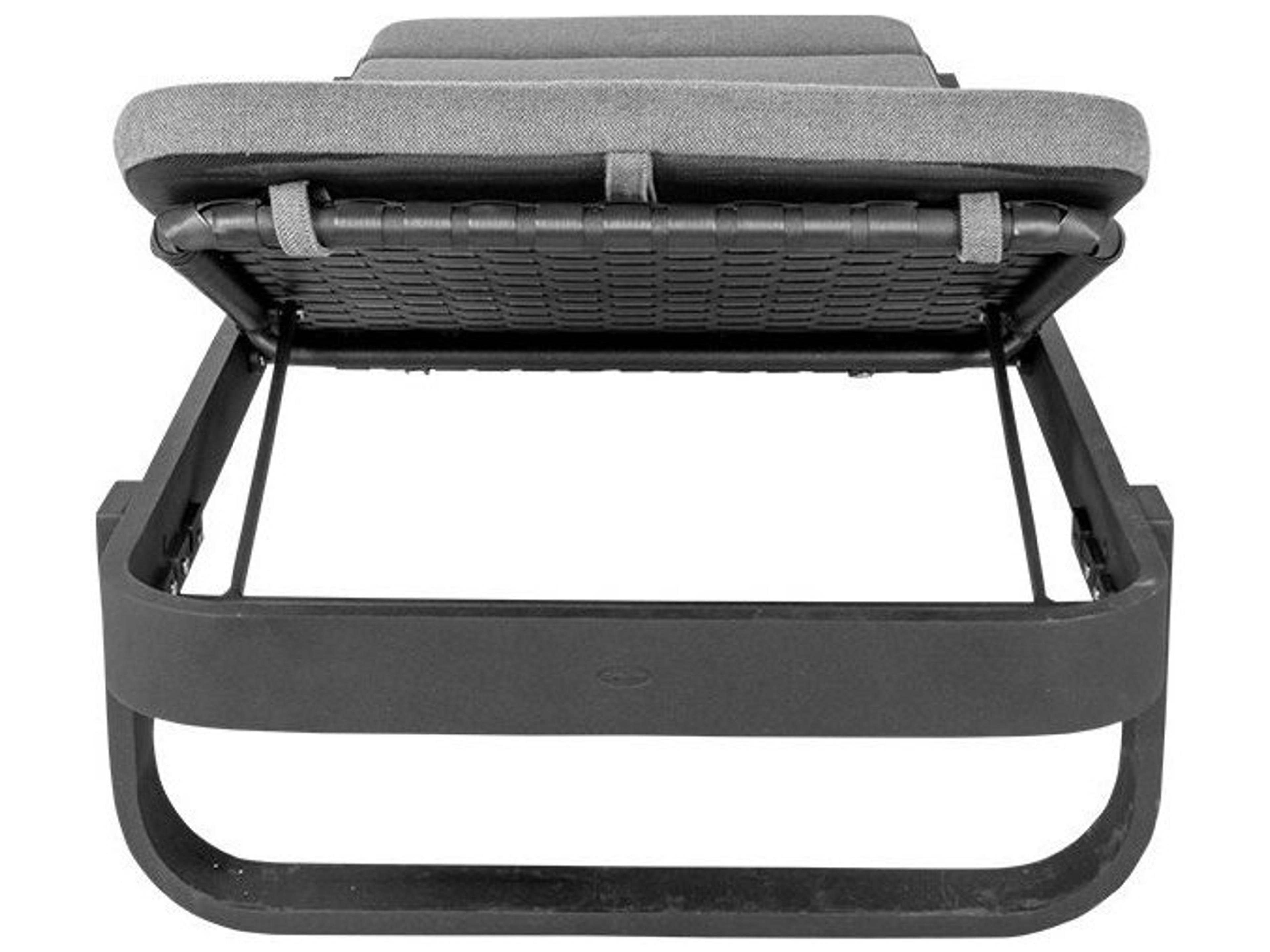 Cane Line Outdoor Cut Lava Grey Aluminum Sunbed Lounge Chaise in Grey