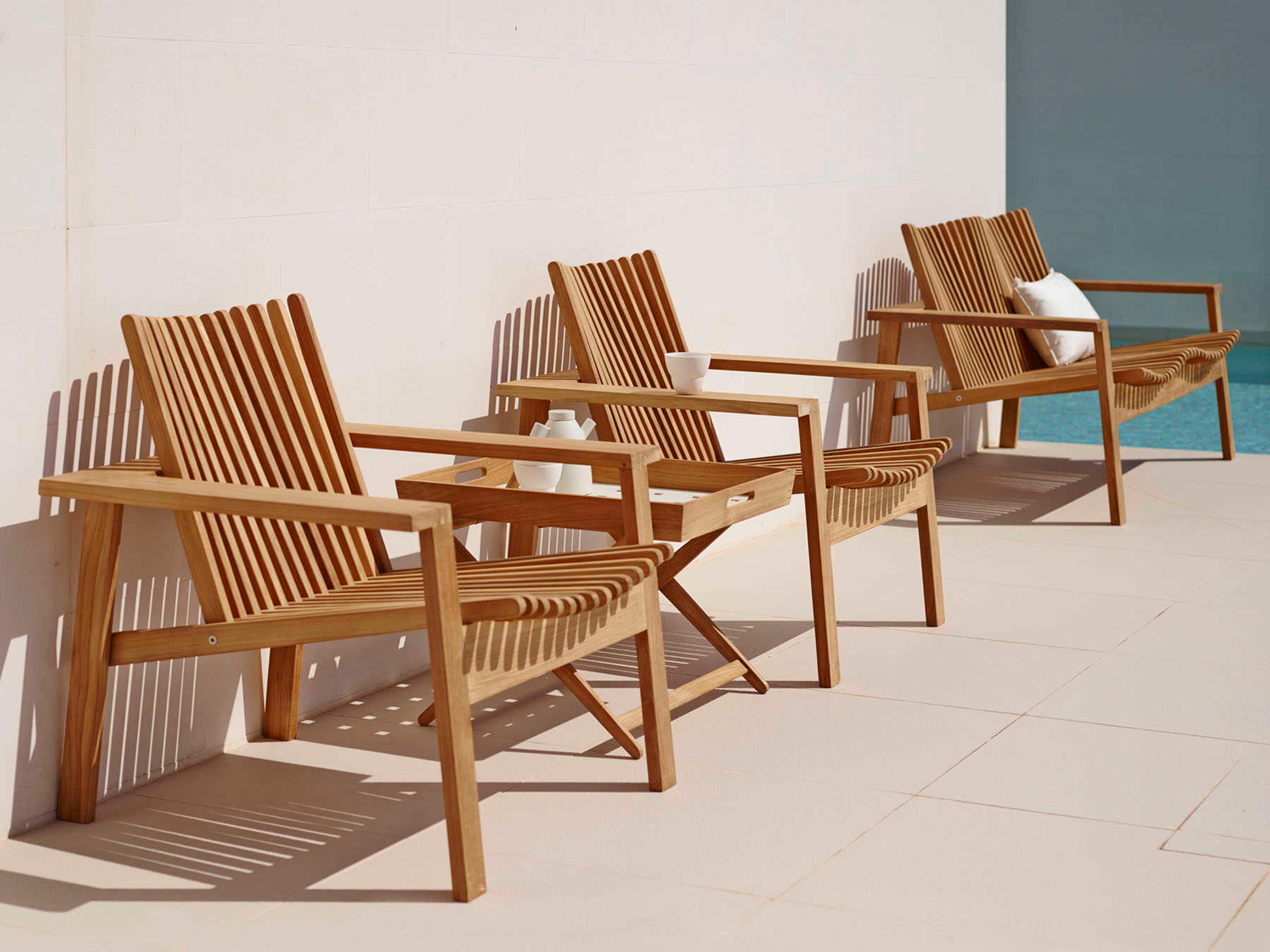 Cane Line Outdoor Amaze Teak Stackable Lounge Chair