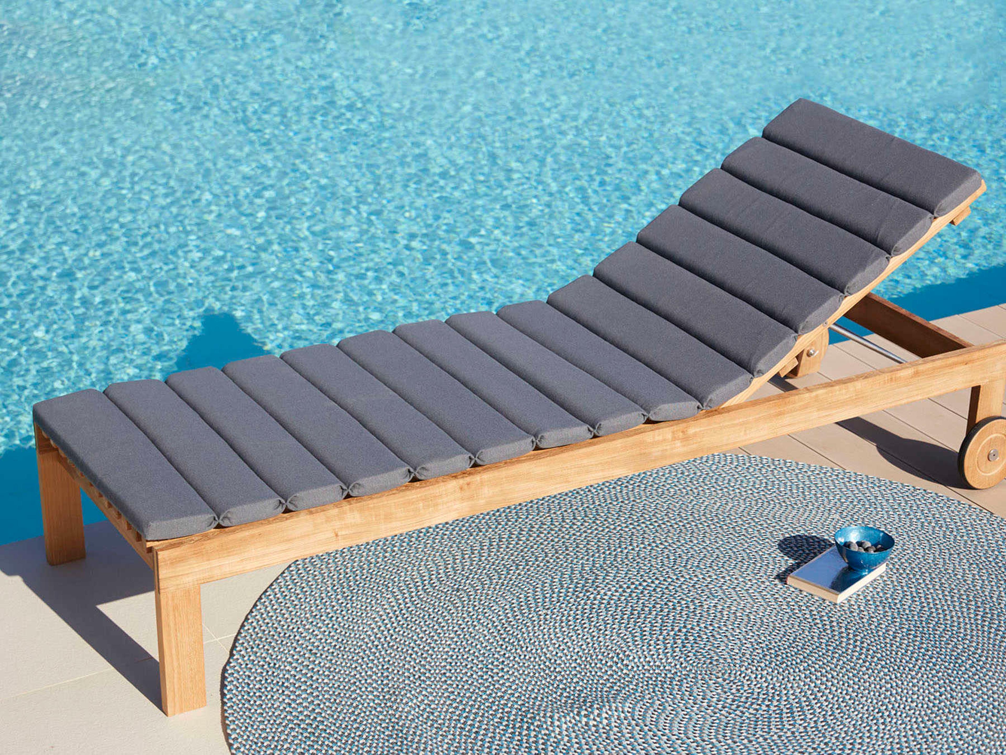 Cane Line Outdoor Amaze Sunbed Chaise Lounge Replacement Cushion in Natte Grey