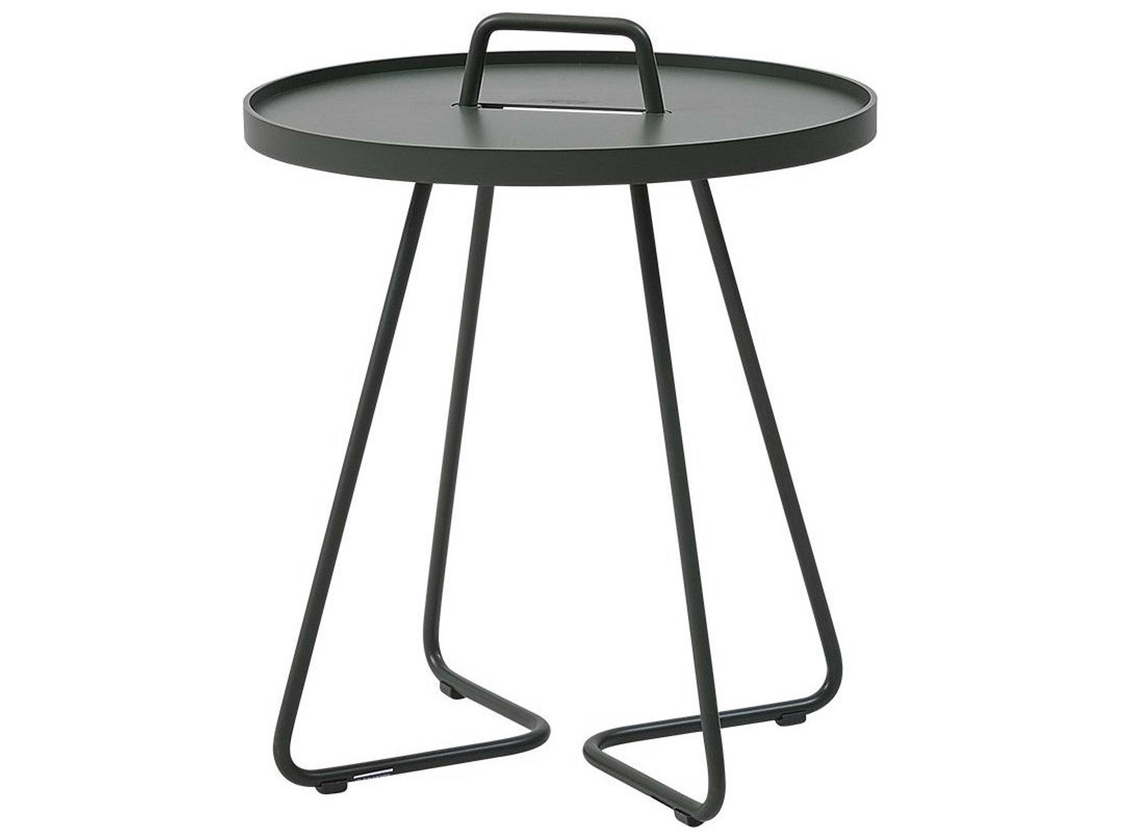 Cane Line Outdoor On-the-move Aluminum Small Round End Table