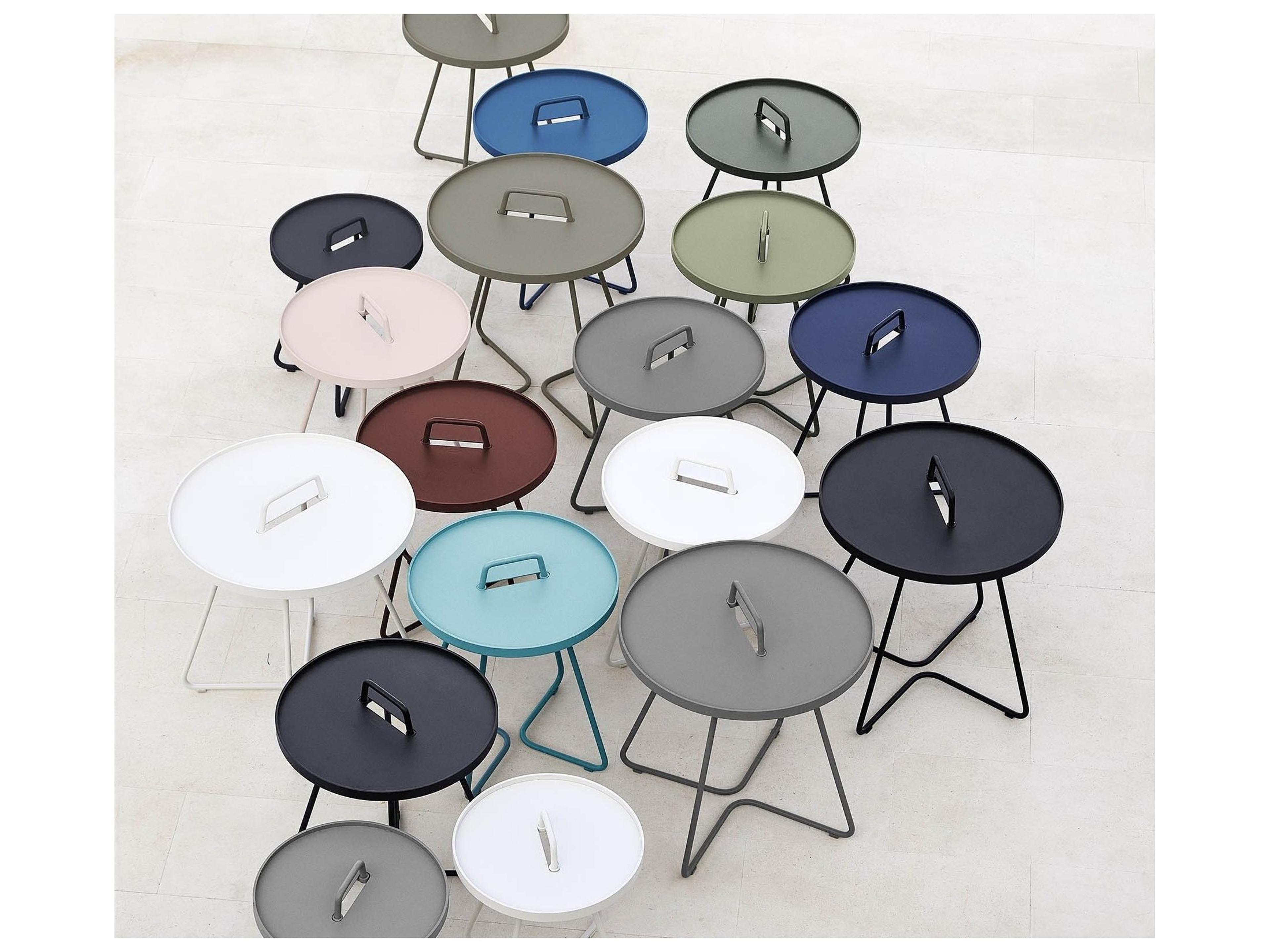 Cane Line Outdoor On-the-move Aluminum Small Round End Table