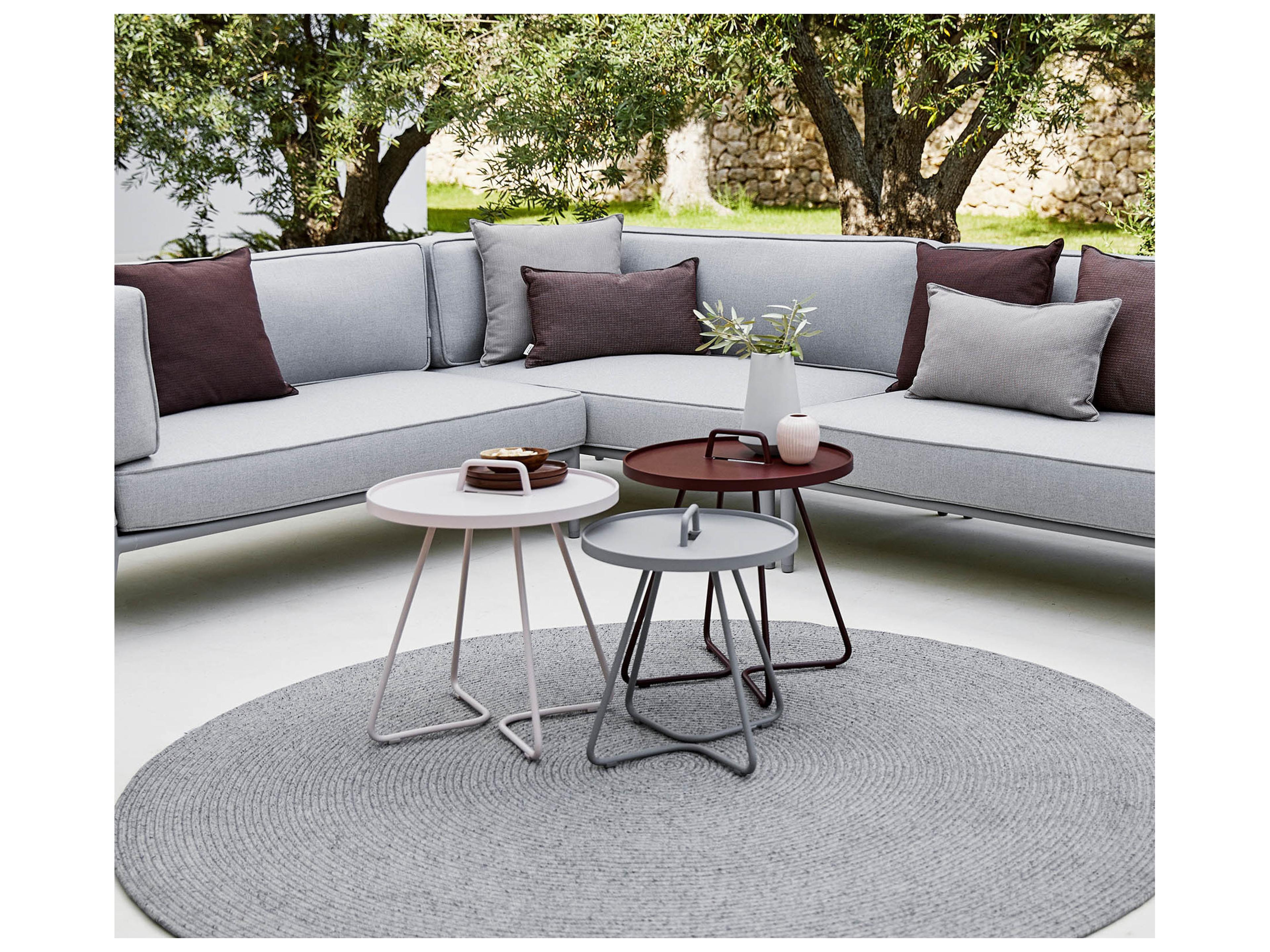 Cane Line Outdoor On-the-move Aluminum Small Round End Table