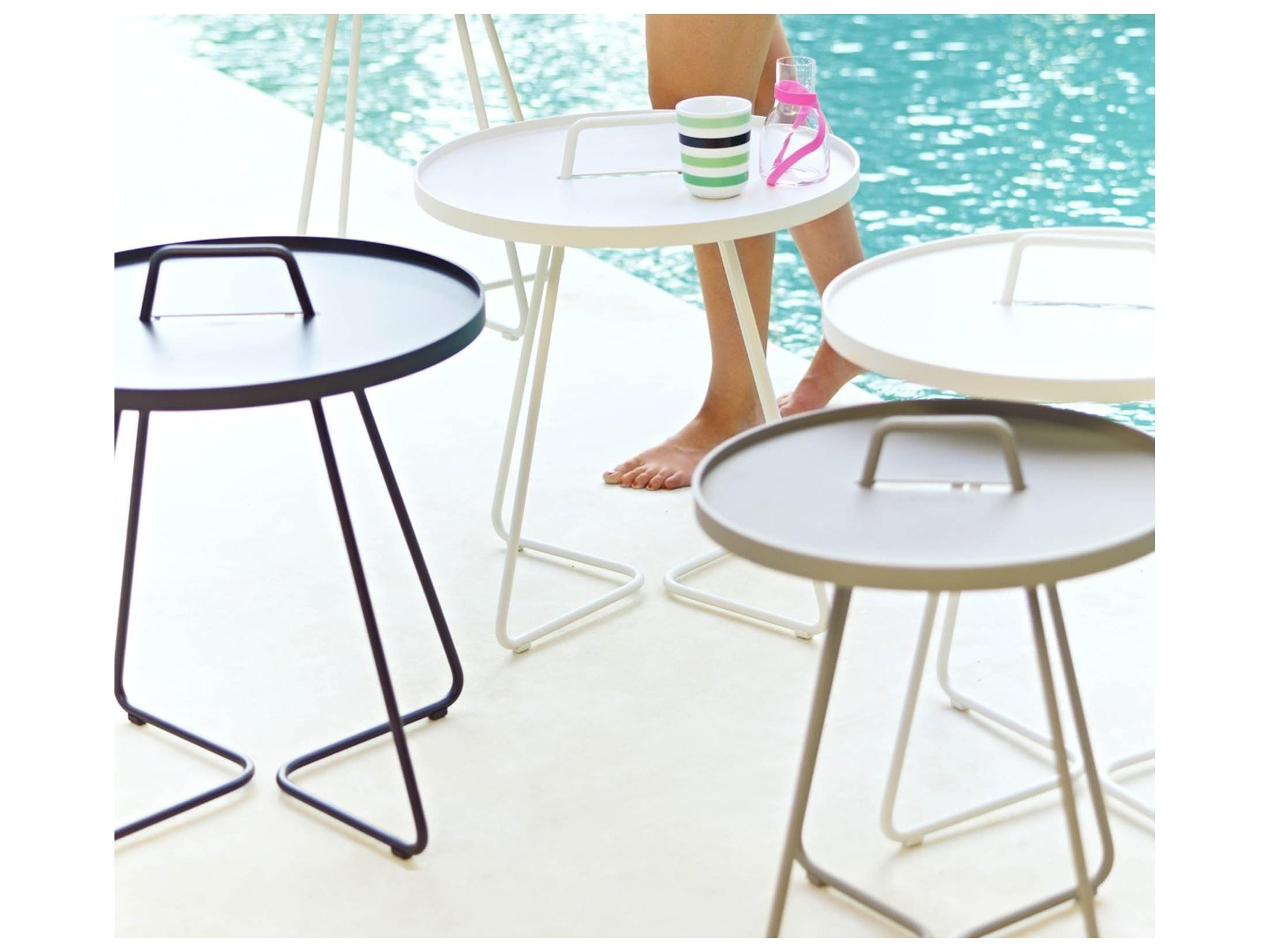 Cane Line Outdoor On-the-move Aluminum Large Round End Table