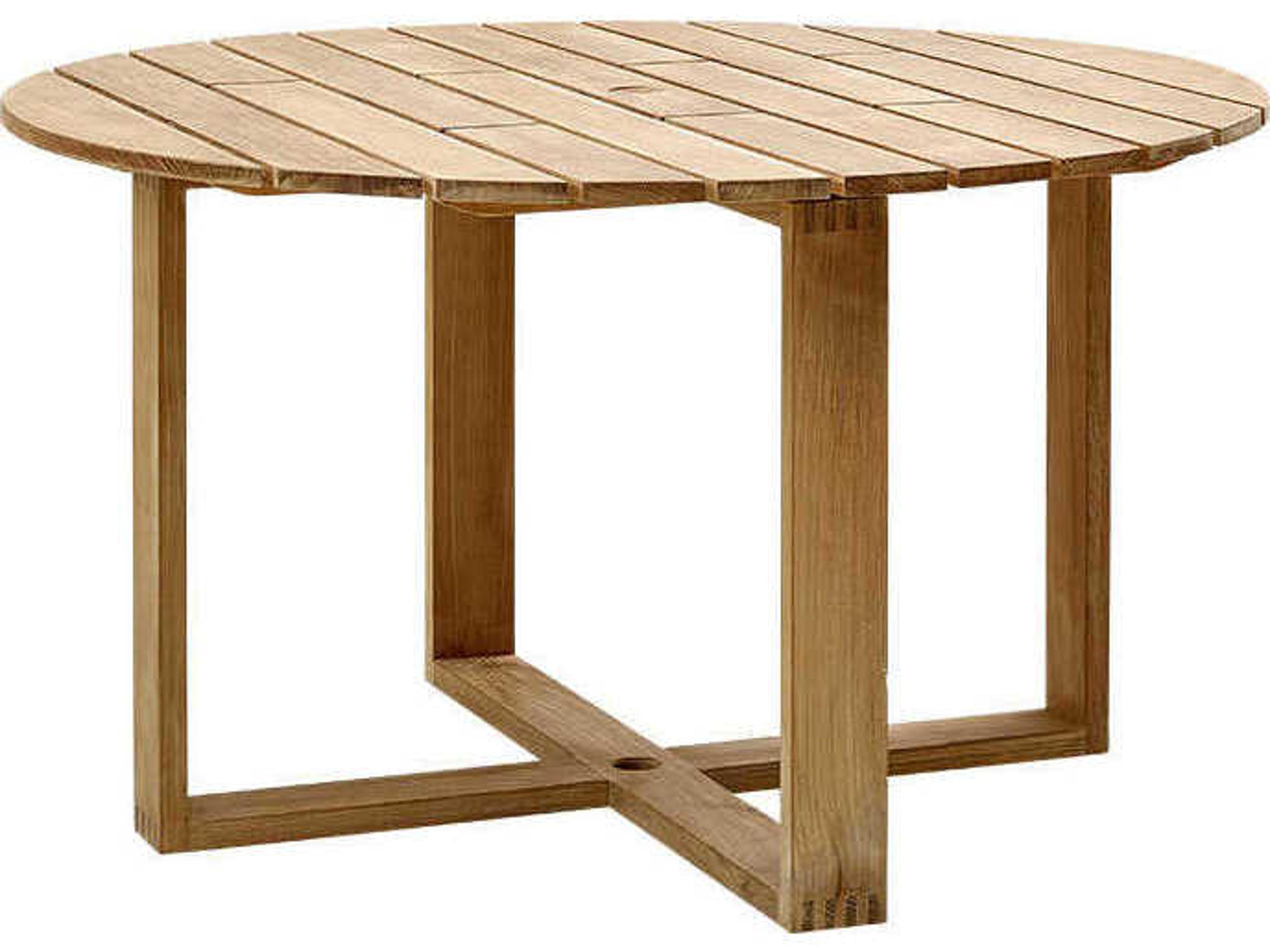 Endless Teak Round Dining Table with Umbrella Hole