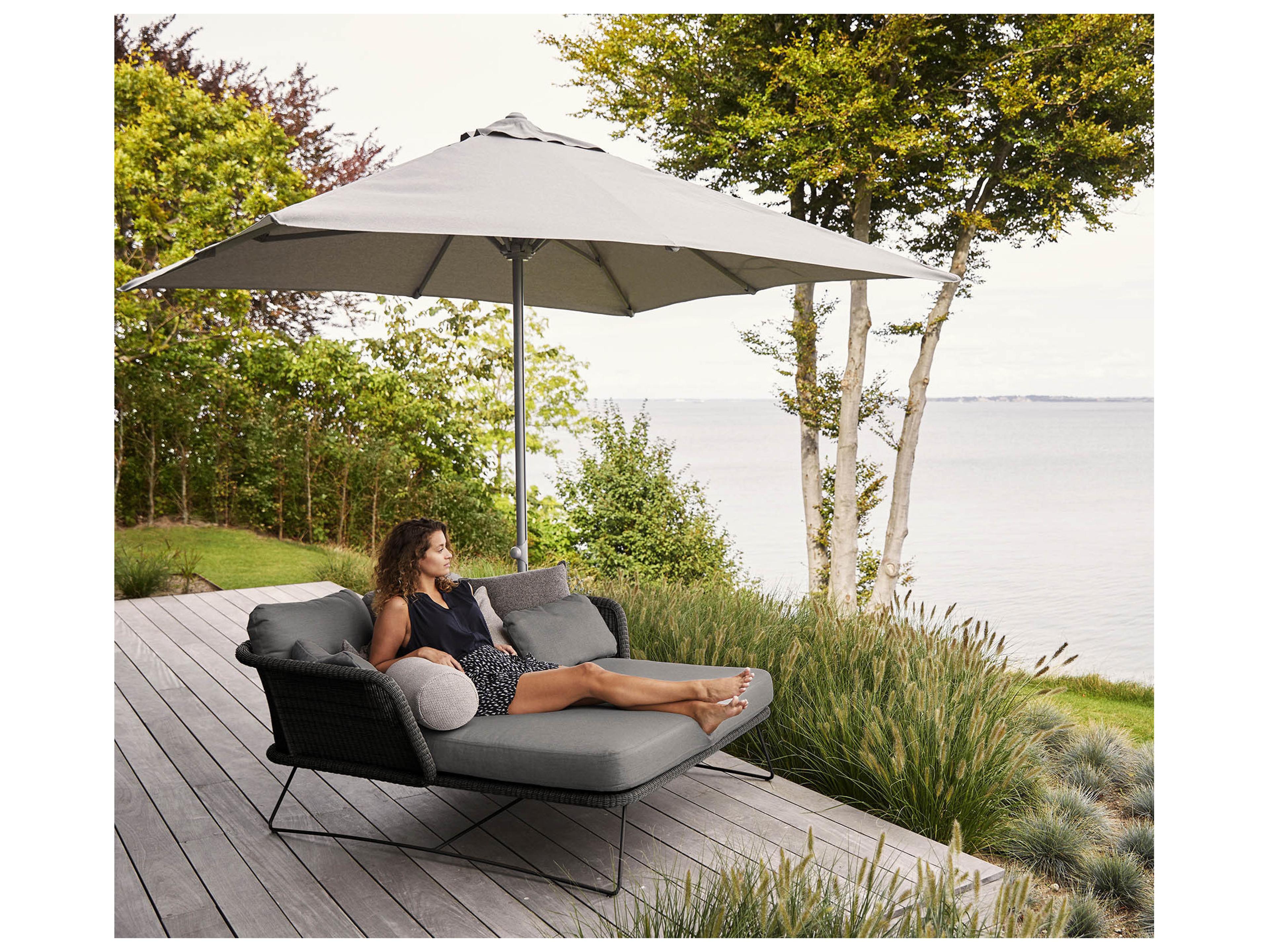 Cane Line Outdoor Major Aluminum 9.8 Foot Round Umbrella with Slide System