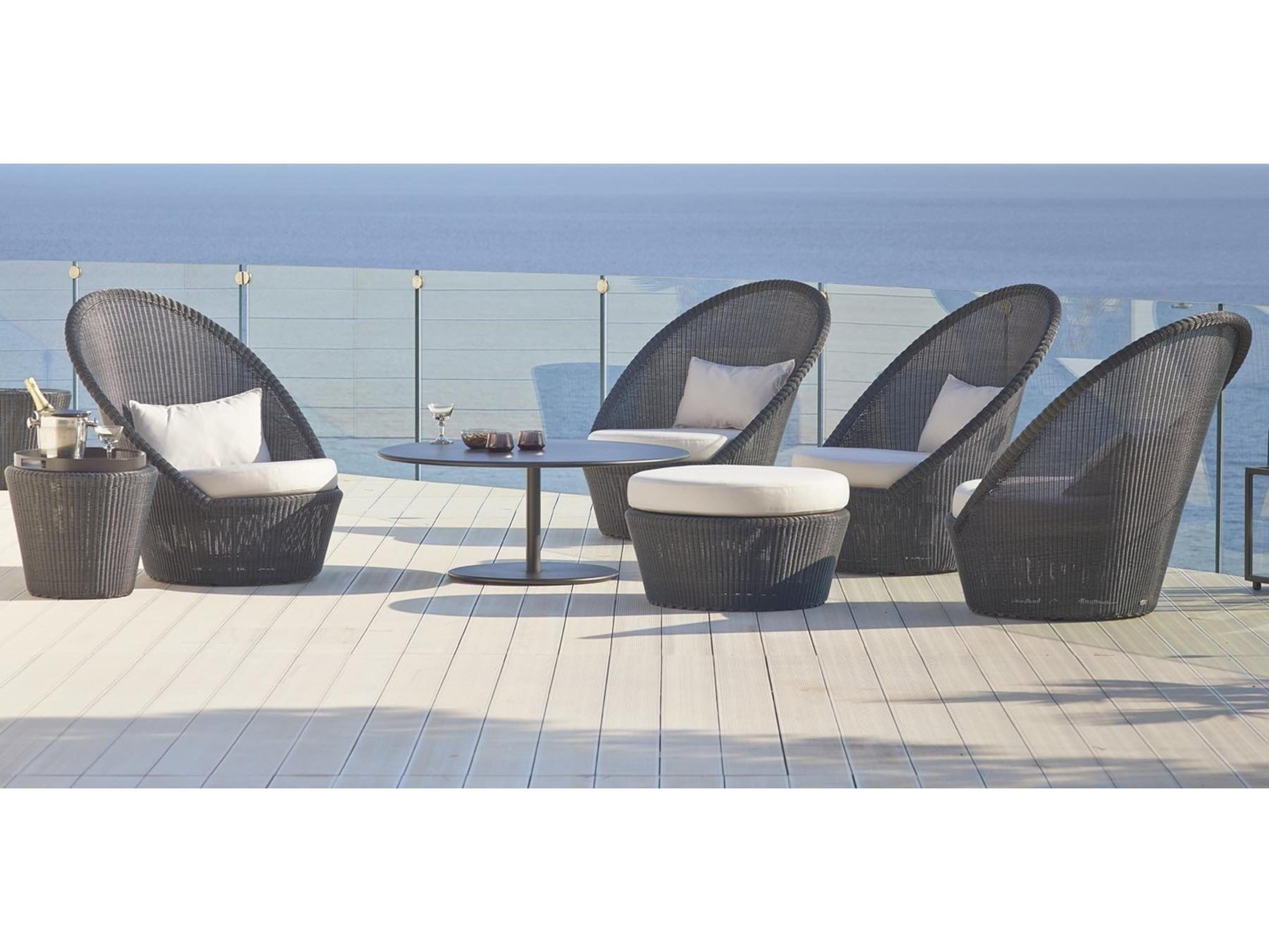 Cane Line Outdoor Kingston Wicker 18'' Round End Table / Footstool