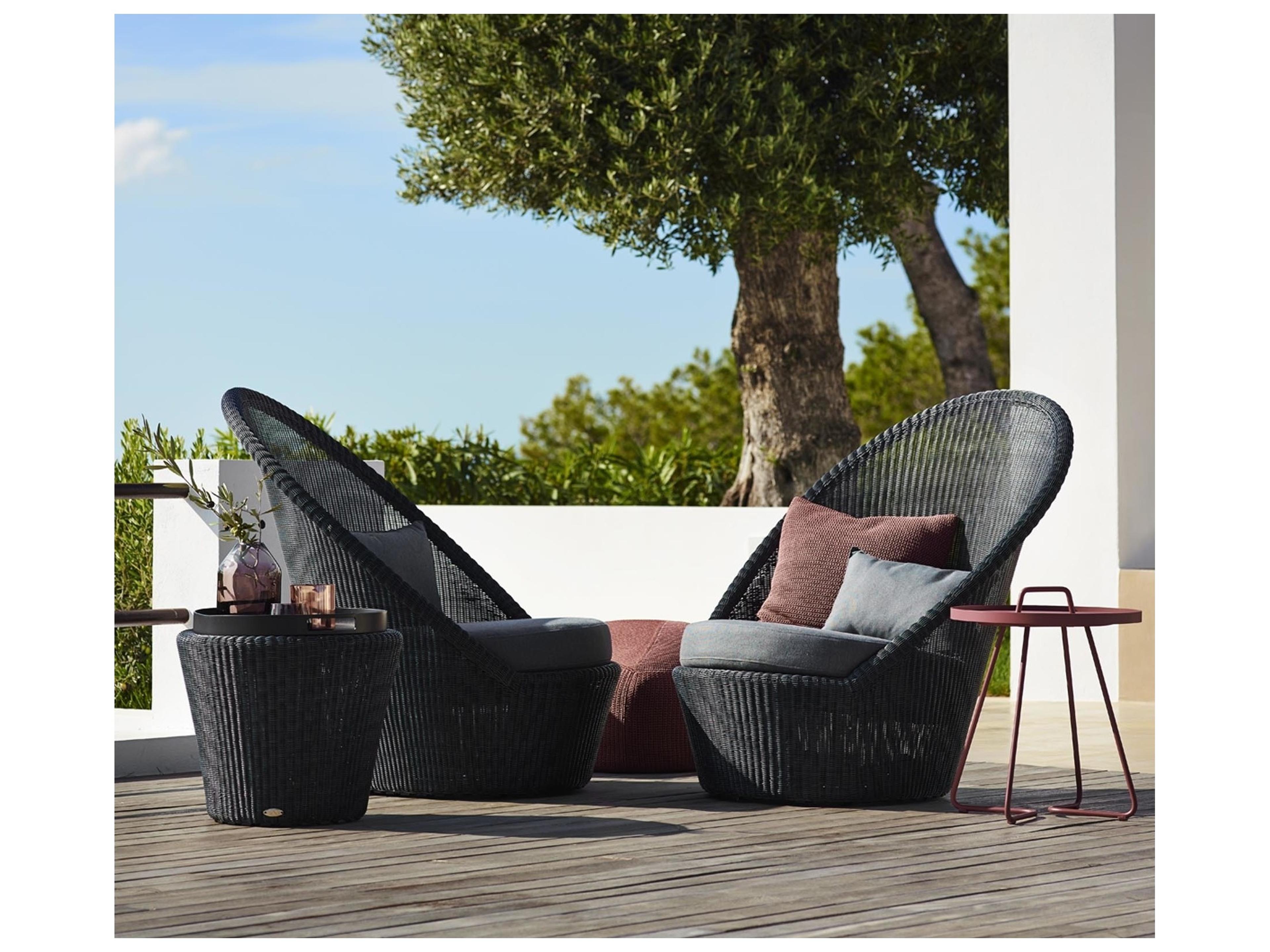 Cane Line Outdoor Kingston Wicker 18'' Round End Table / Footstool