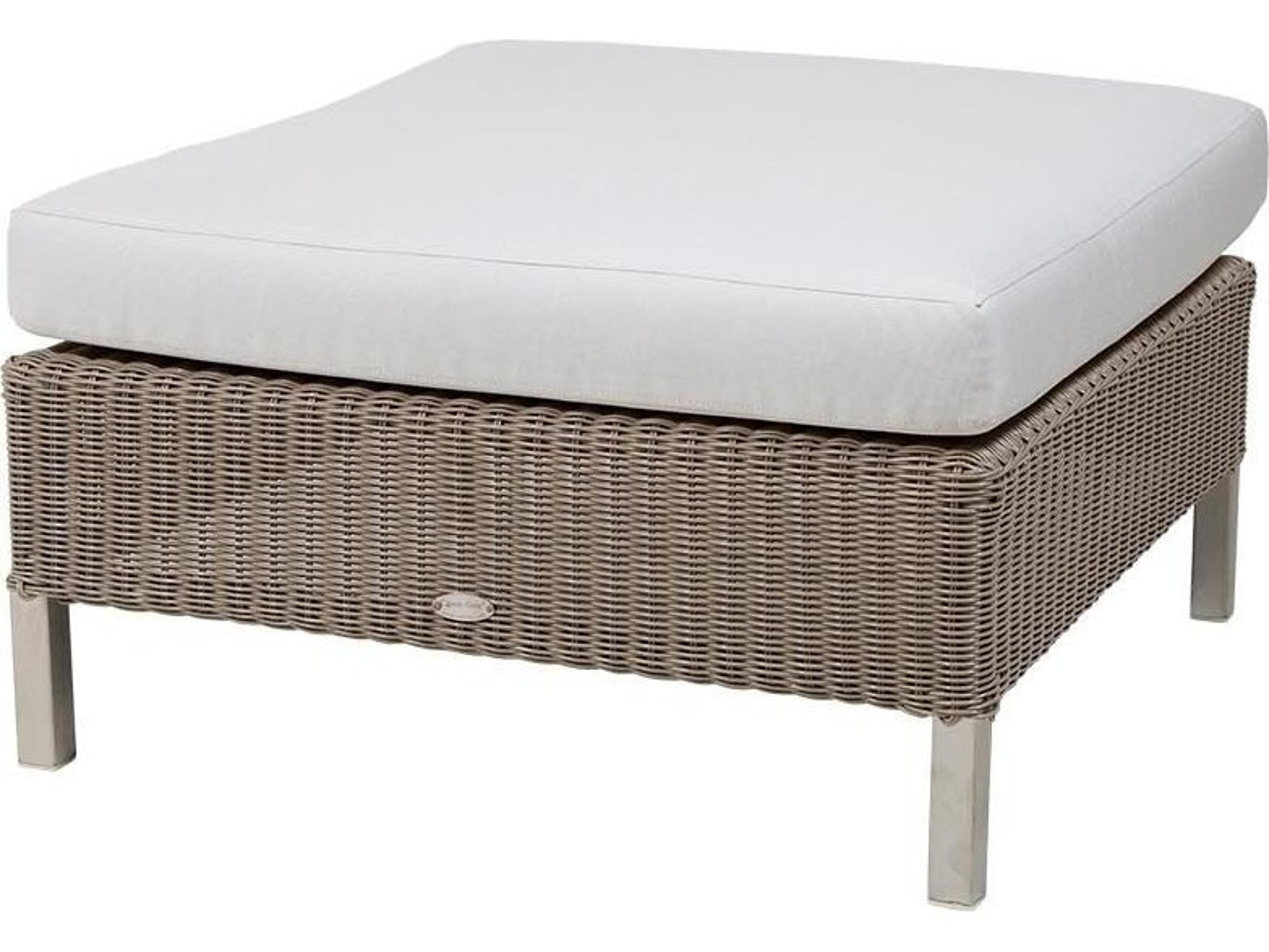 Connect Taupe Wicker Ottoman