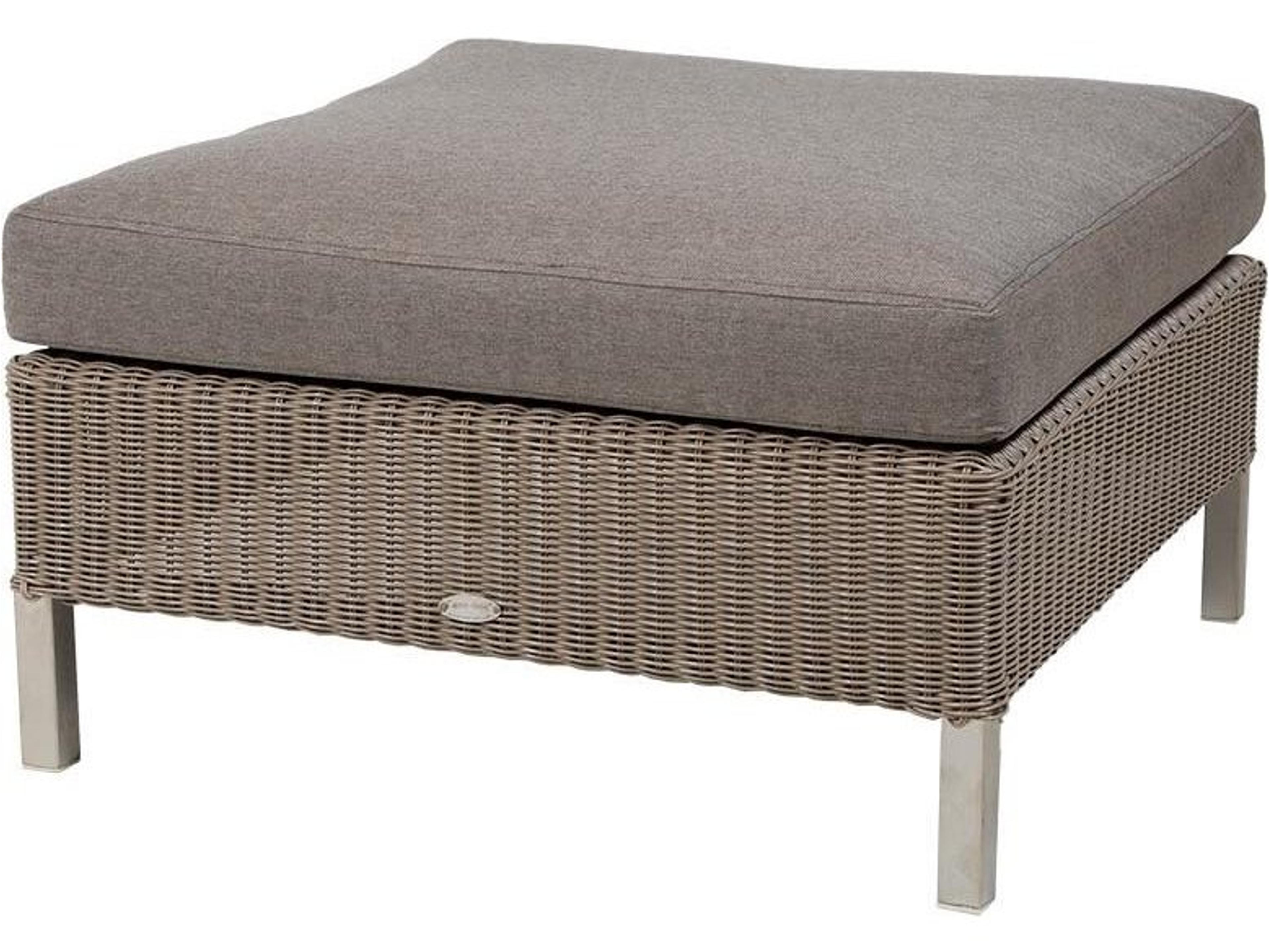 Cane Line Outdoor Connect Taupe Wicker Ottoman