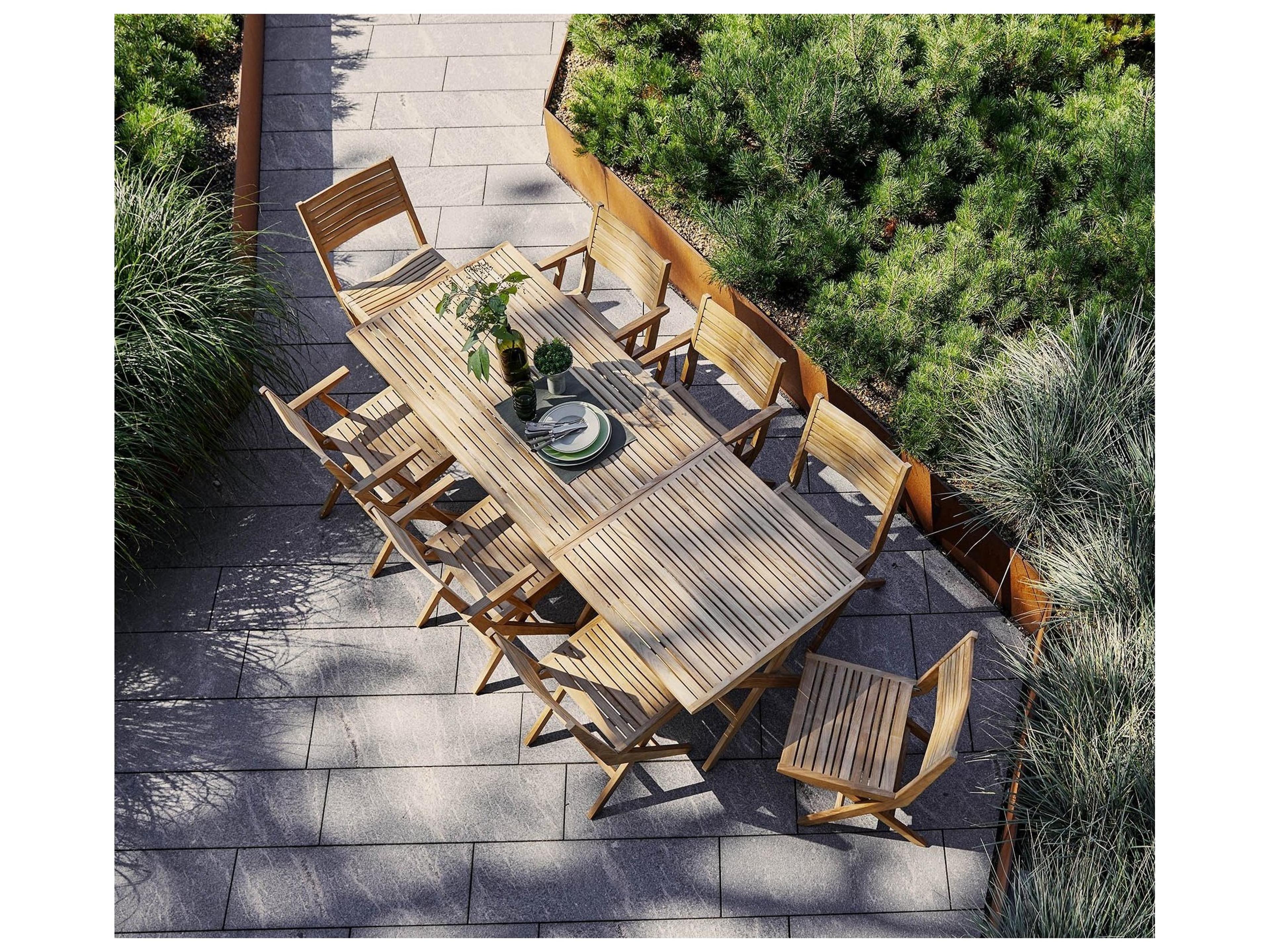 Cane Line Outdoor Flip Teak Folding Arm Chair