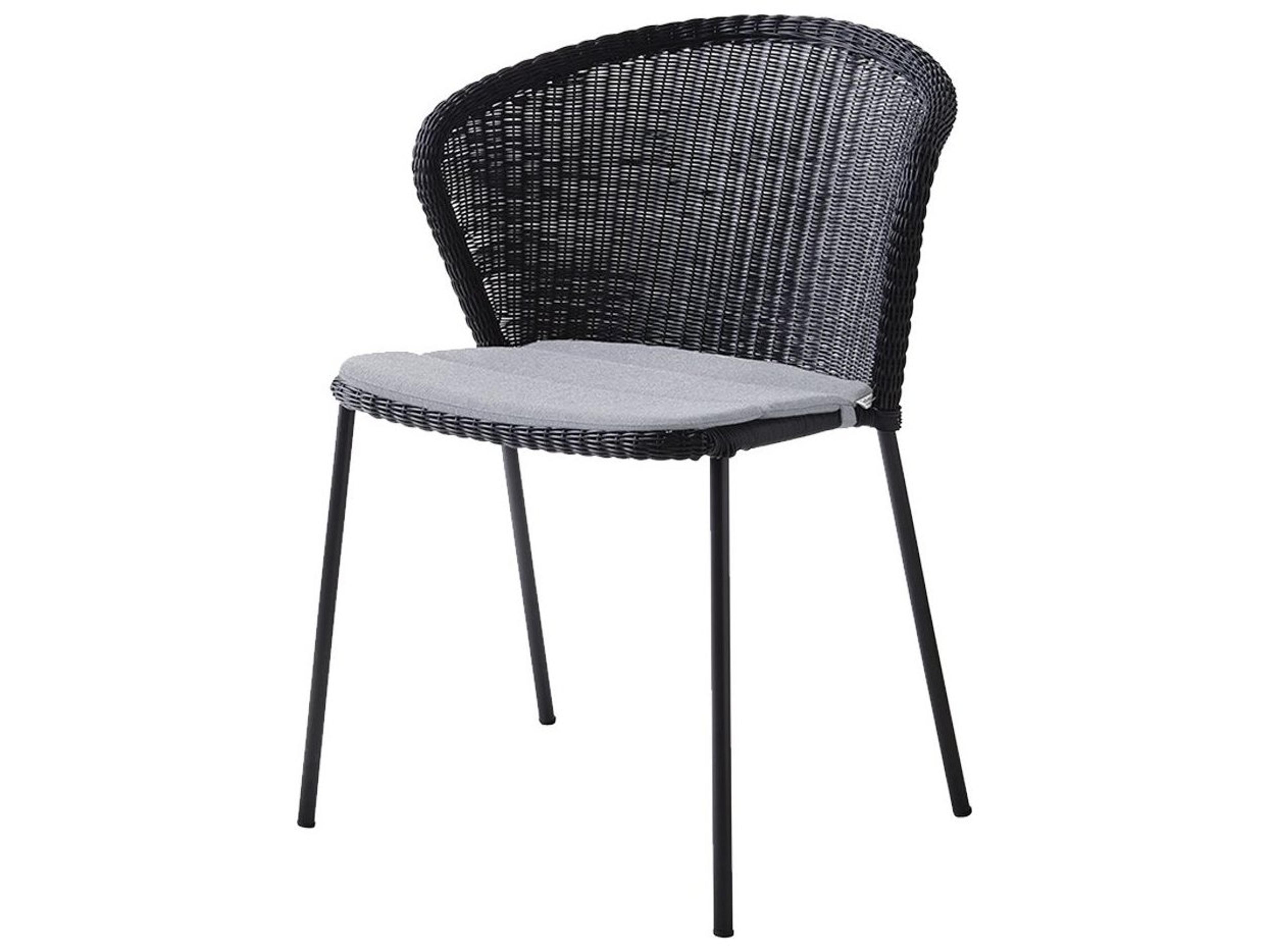 Cane Line Outdoor Lean Aluminum Wicker Stackable Dining Side Chair